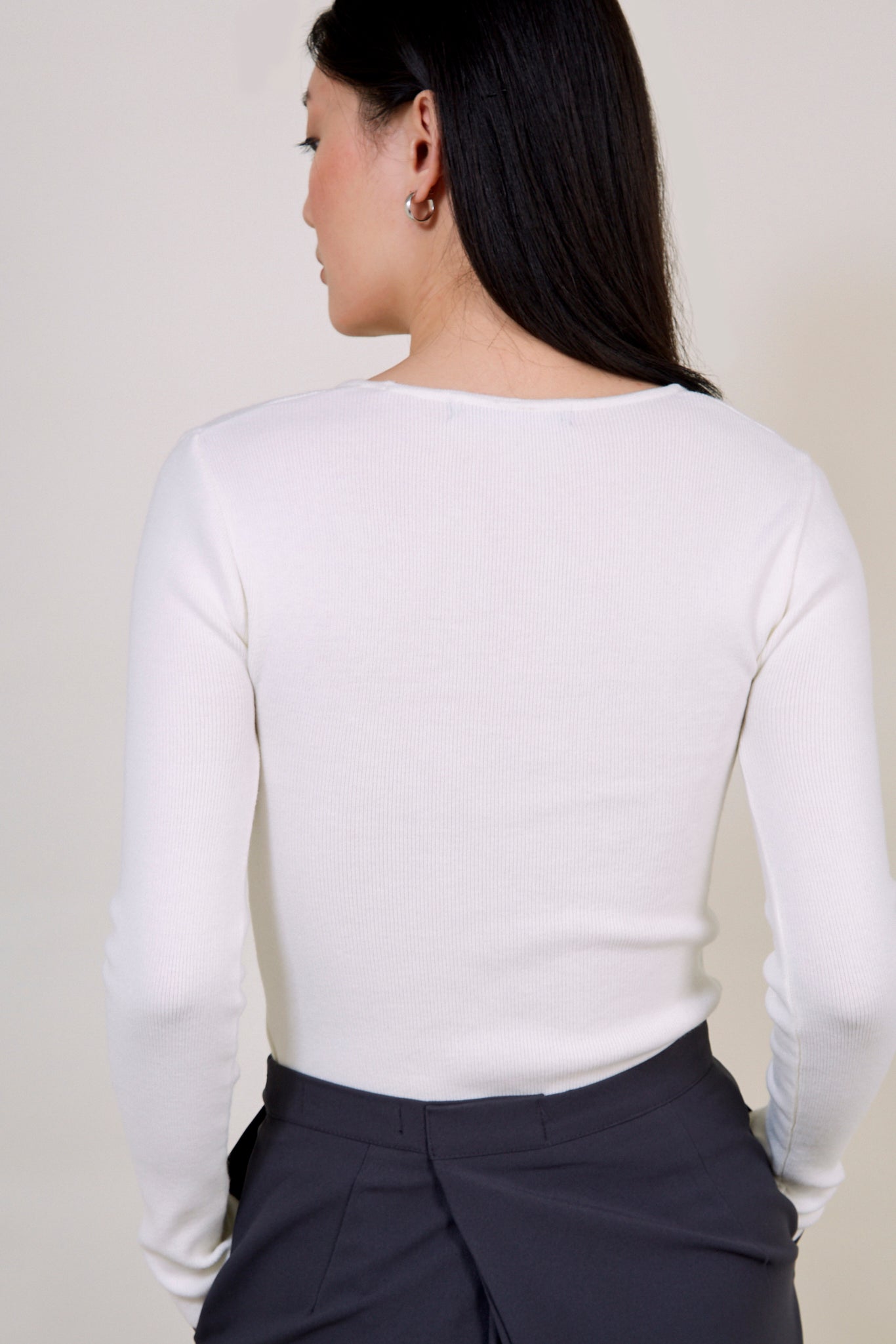 Ivory square neck knit top_4