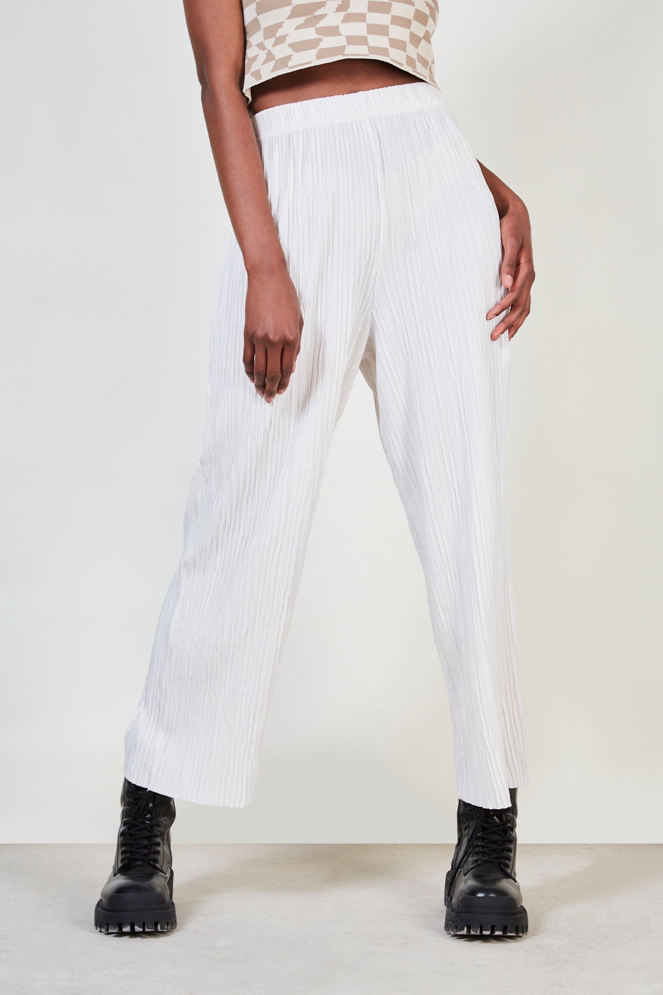 Ivory textured micro pleat trousers_2