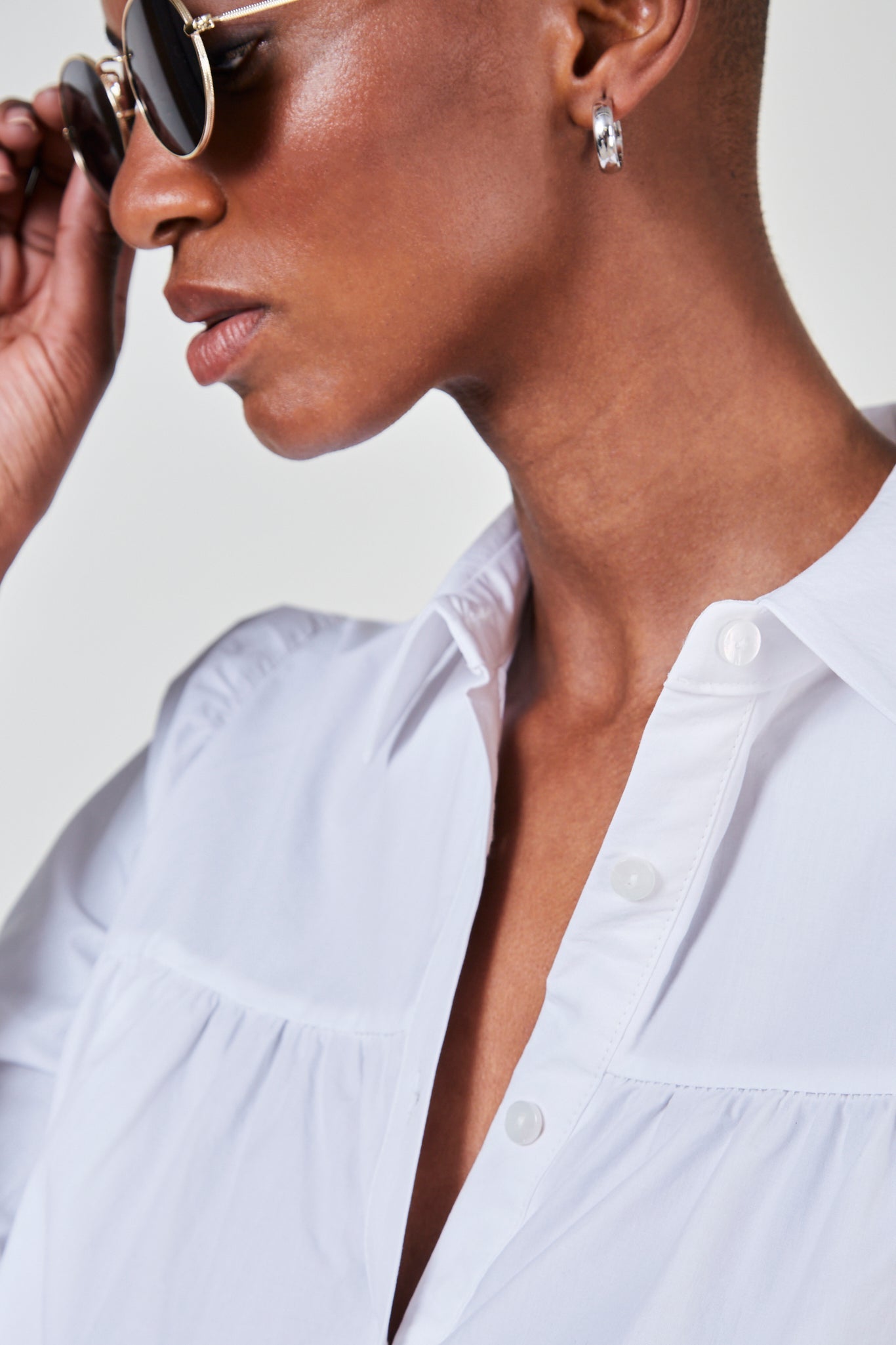 White tiered shirt dress_5