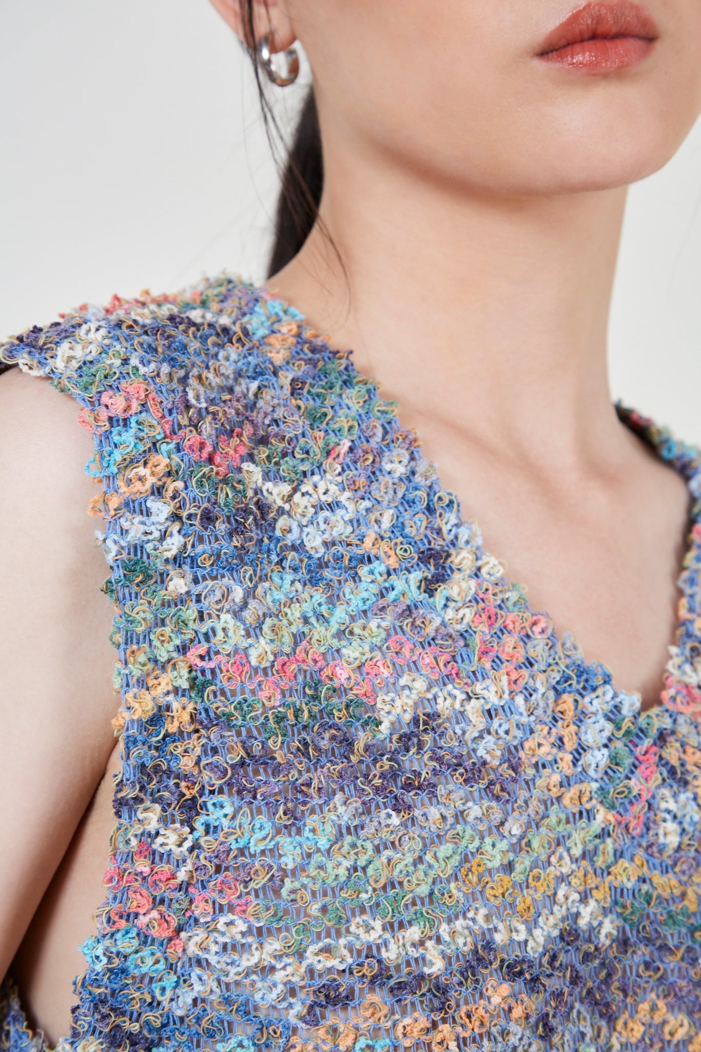 Blue rainbow knit tank_5