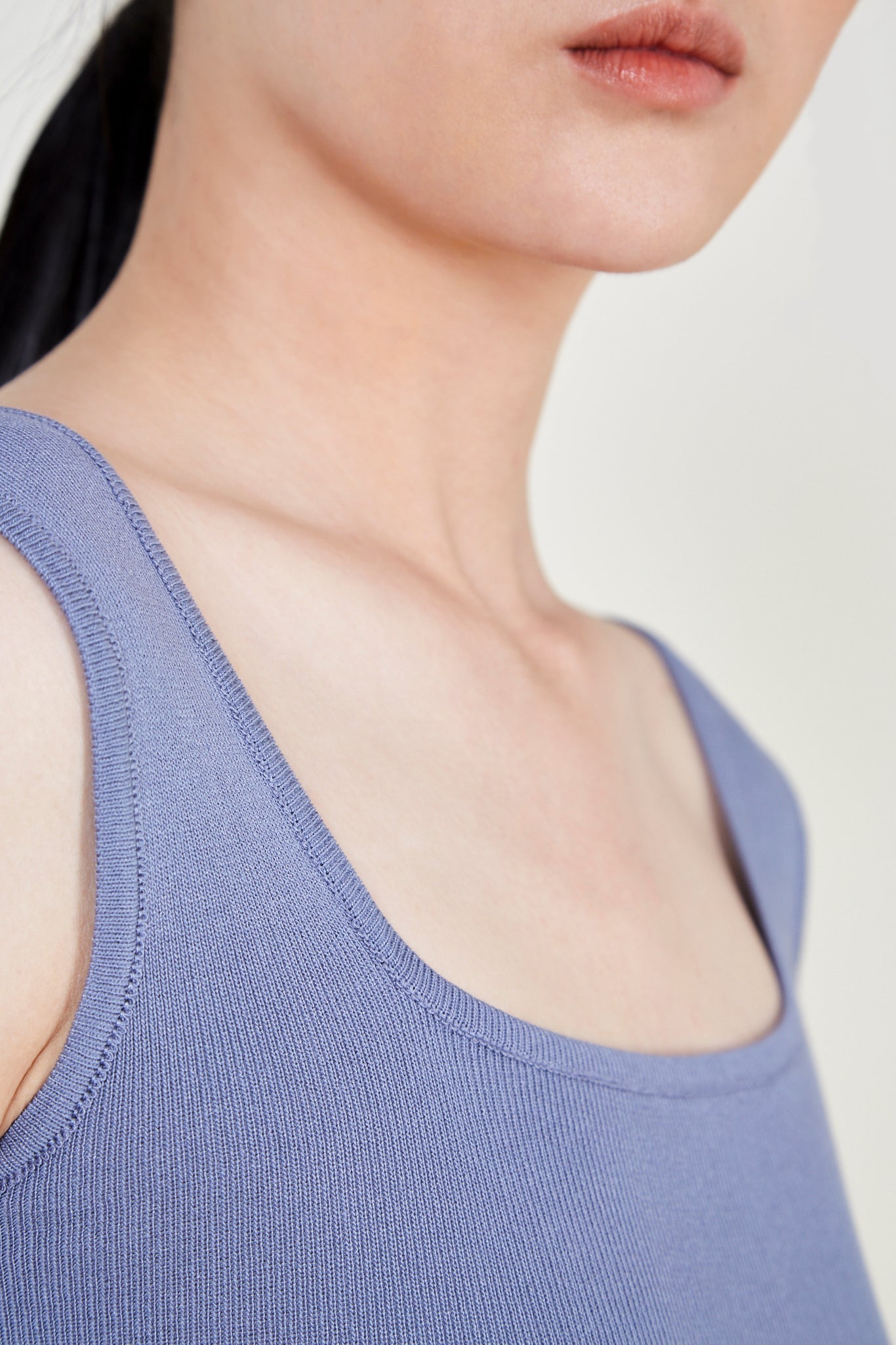 Light blue square neck knit tank_6