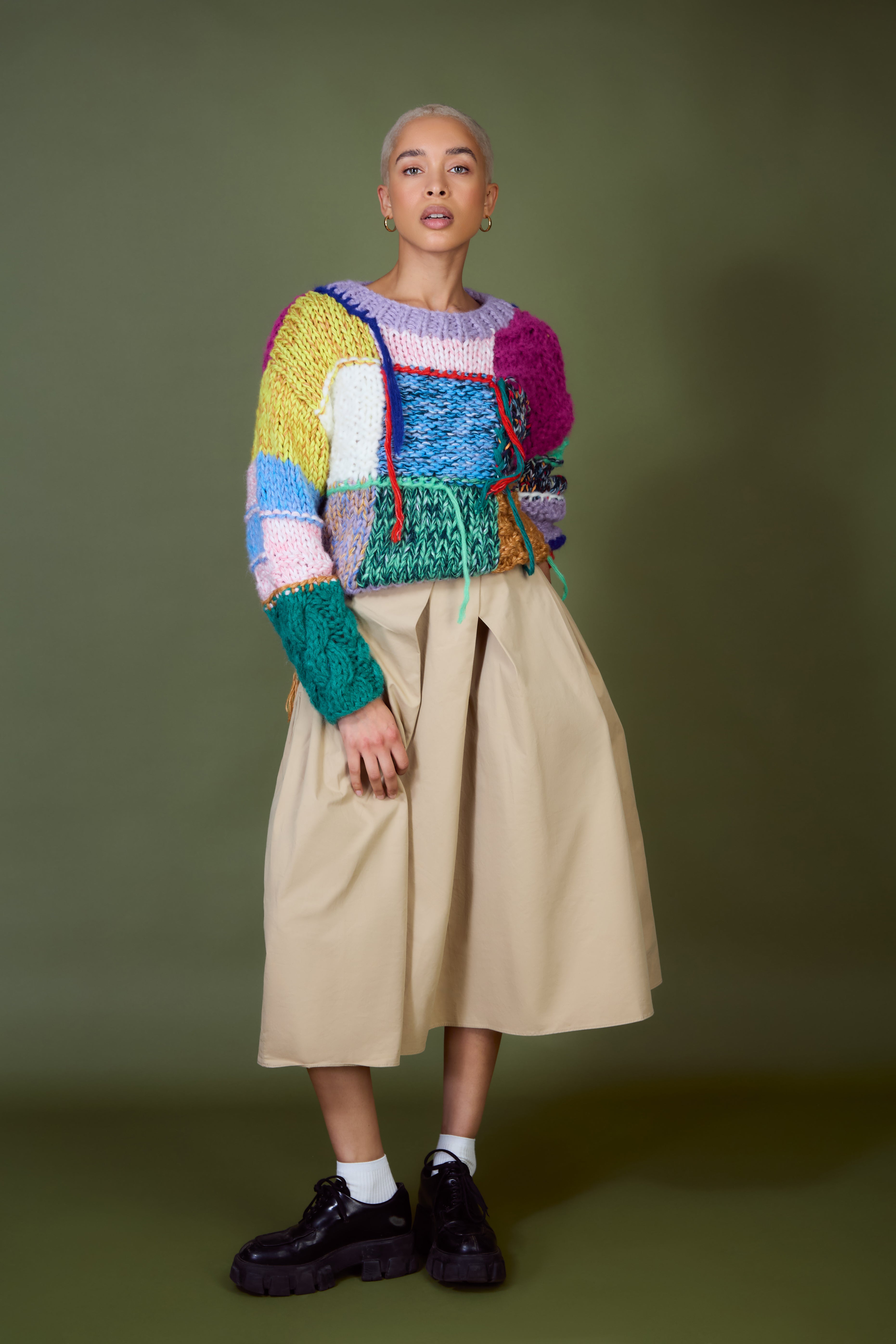 Bright rainbow patchwork jumper_1