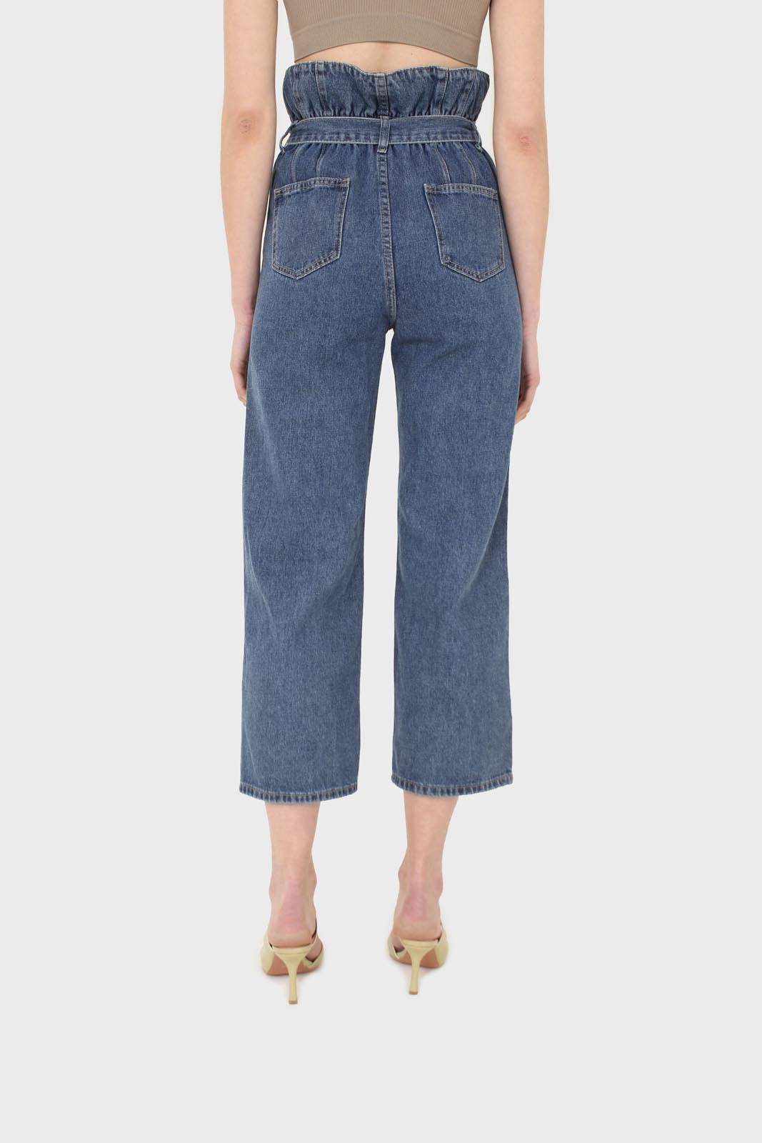 Mid blue high bag waist jeans_4