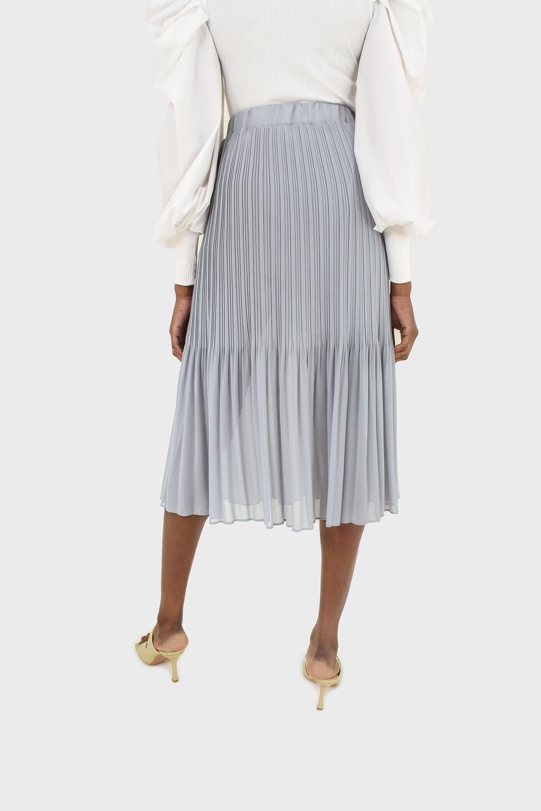 Light blue silky micro pleat maxi skirt_3
