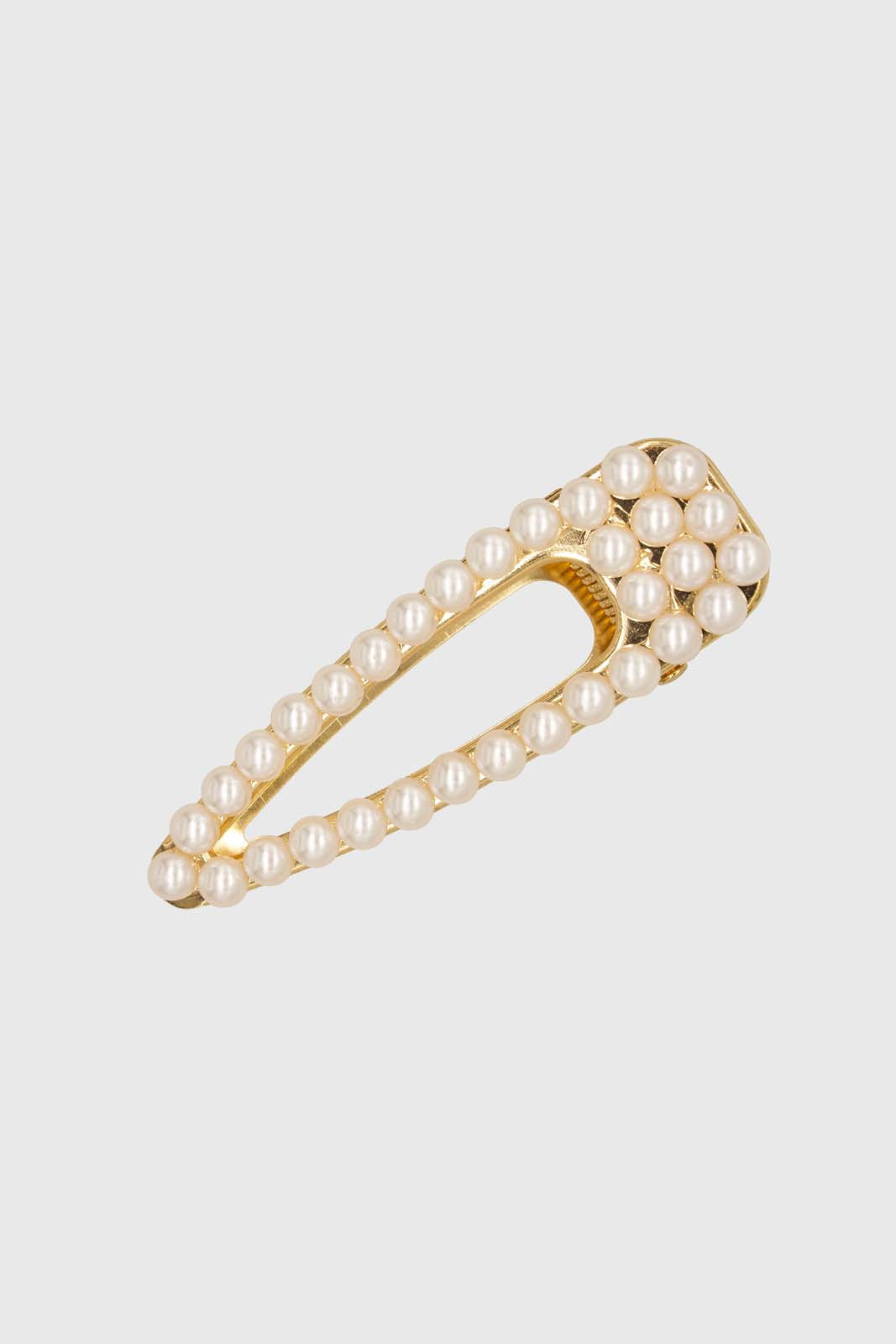 Gold thick pearl lined hair clip_1