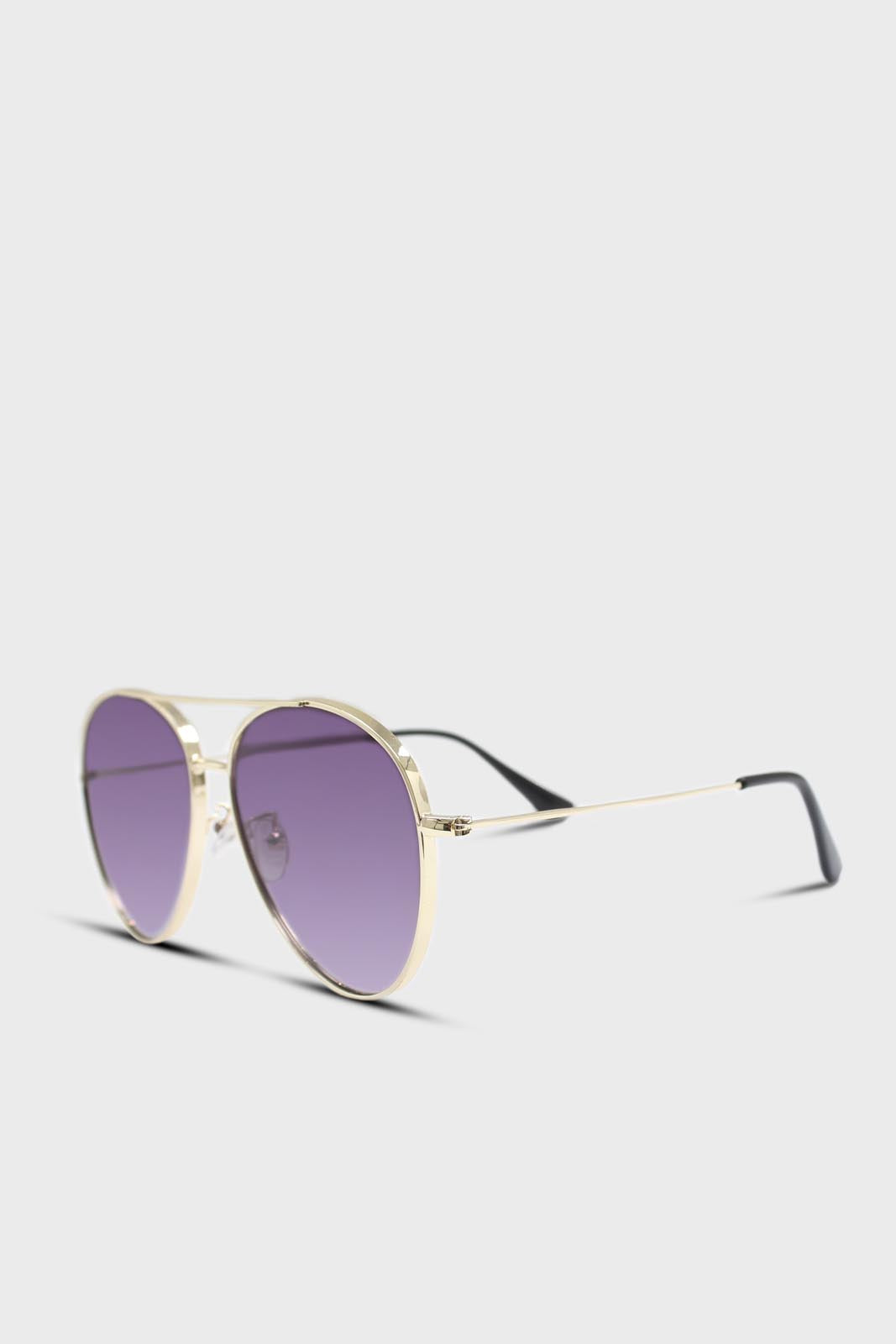 Gold frame black lens classic aviator sunglasses_3