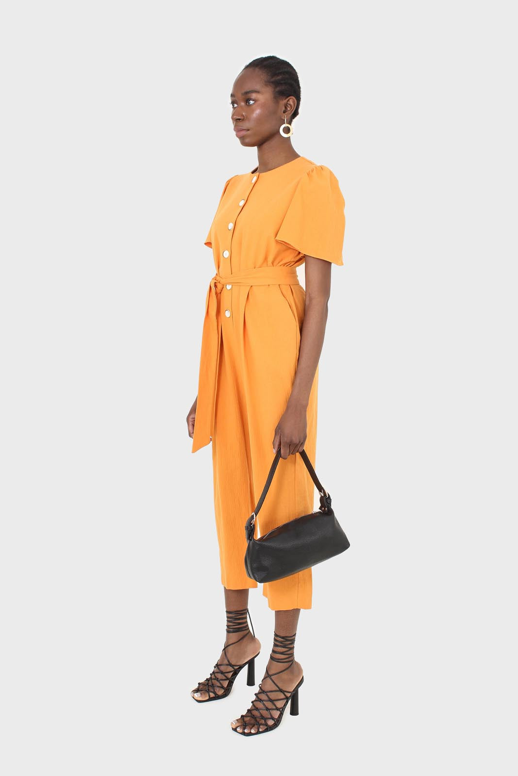 Orange belted short sleeved jumpsuit_3