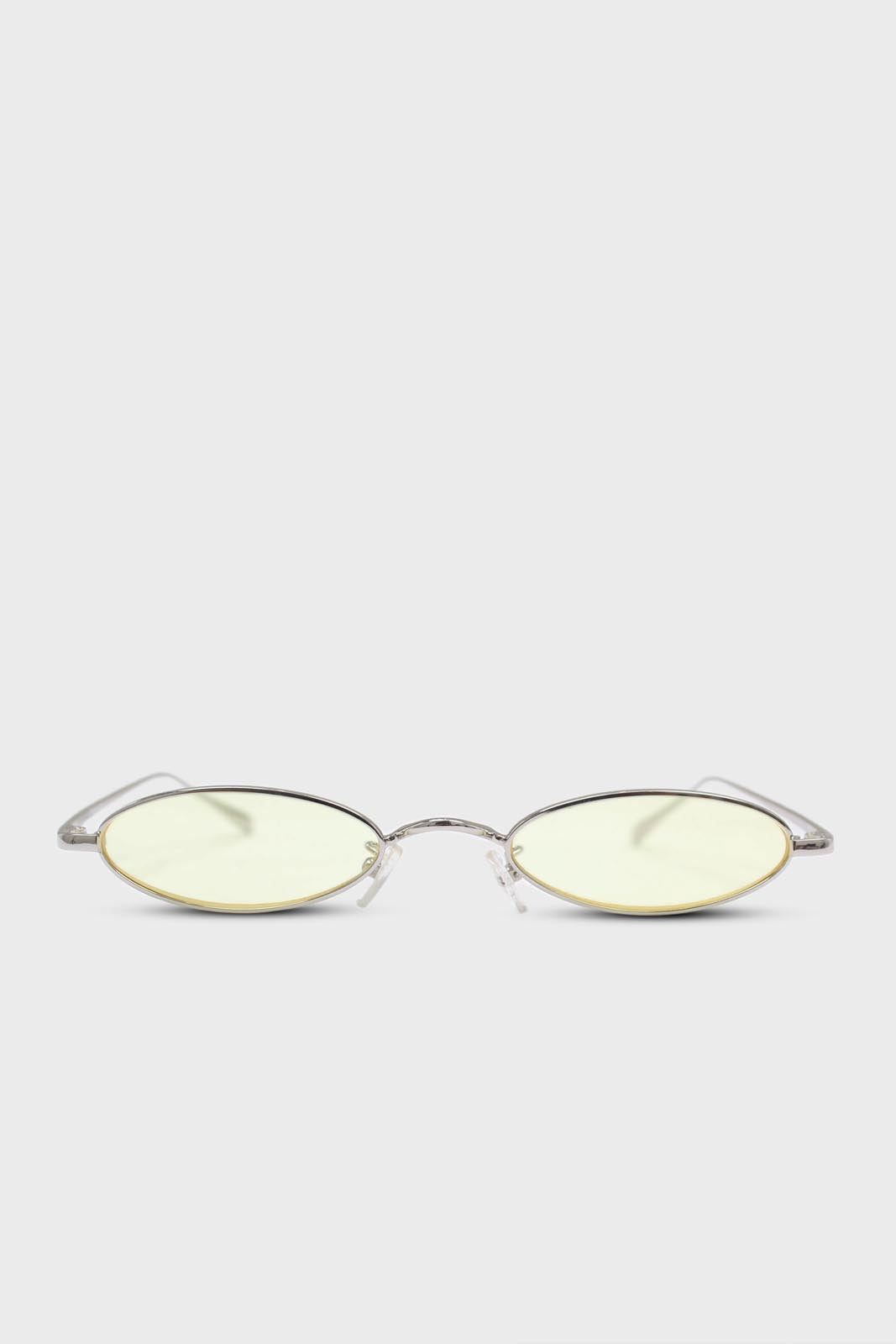 Yellow and silver lined slim oval sunglasses_1