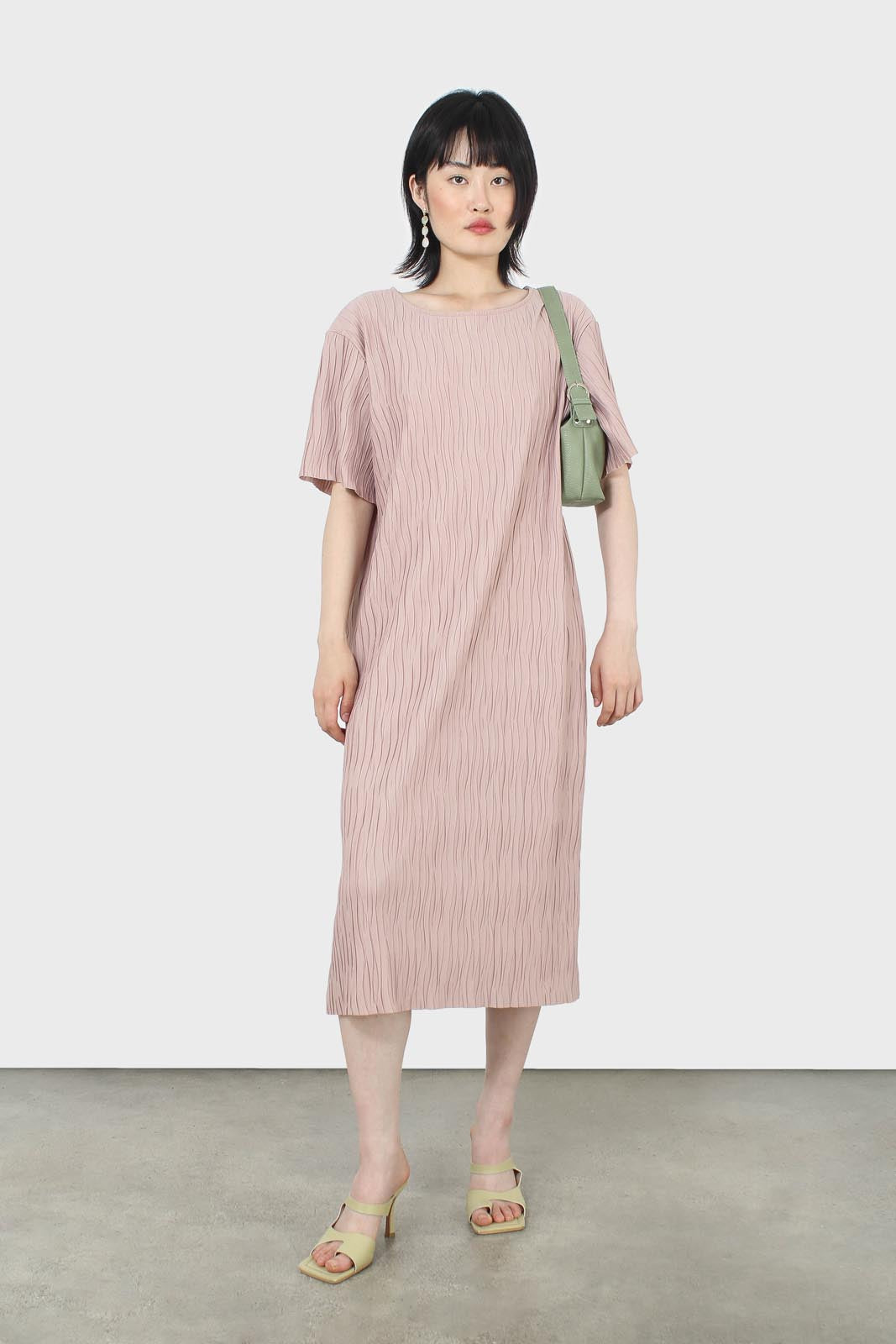 Dusty pink wrinkle tunic maxi dress_1