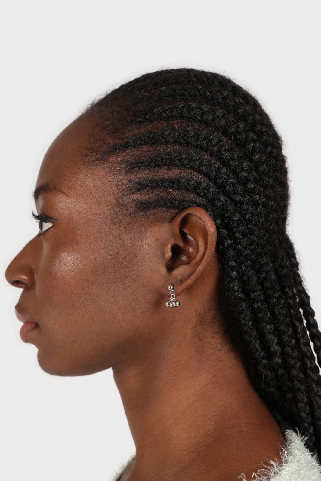 Silver small ball cluster earrings_3