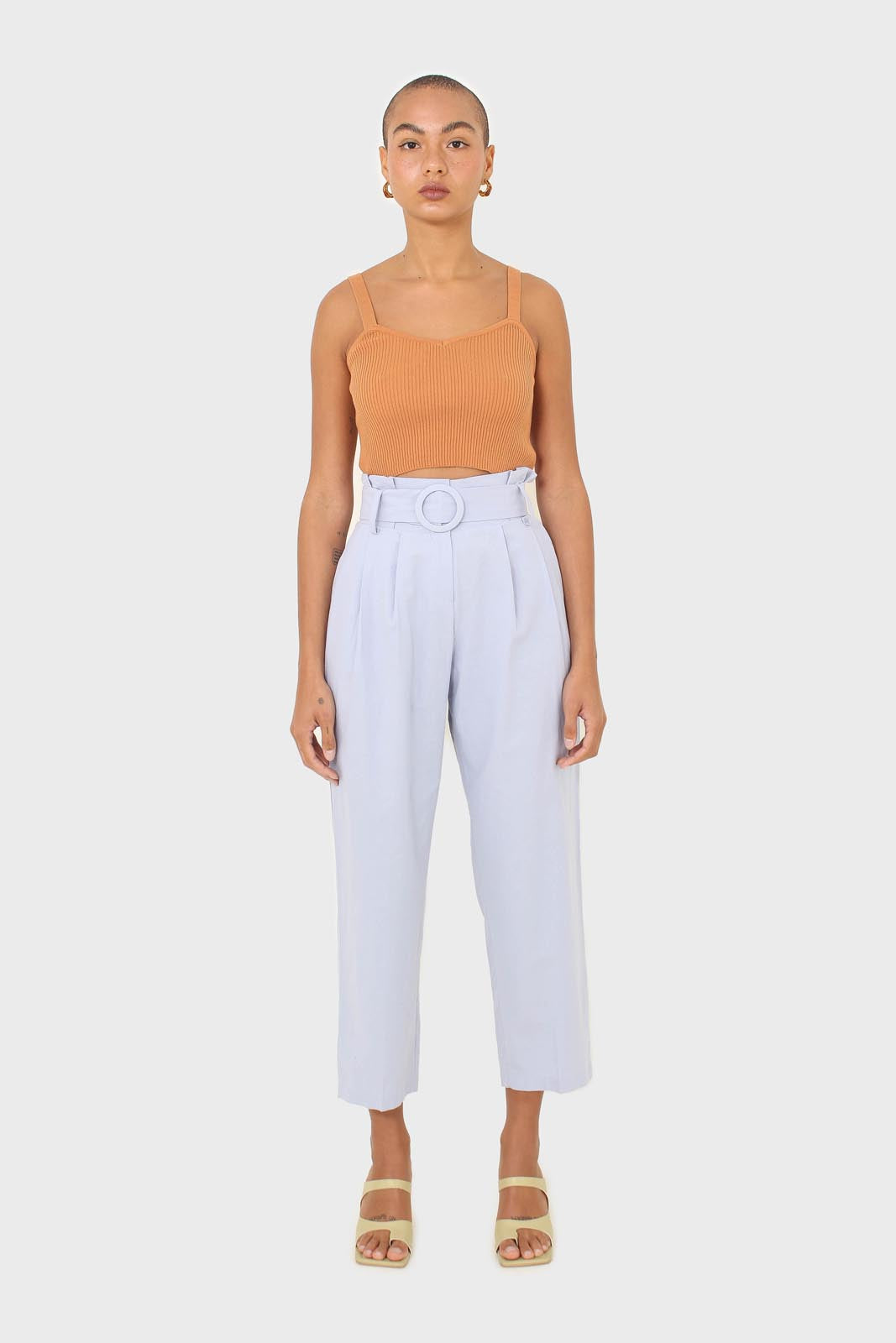 Pale blue circle belt wide fit trousers_2