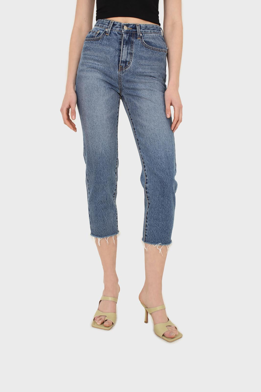 Mid blue slit boyfriend jeans - 770_1