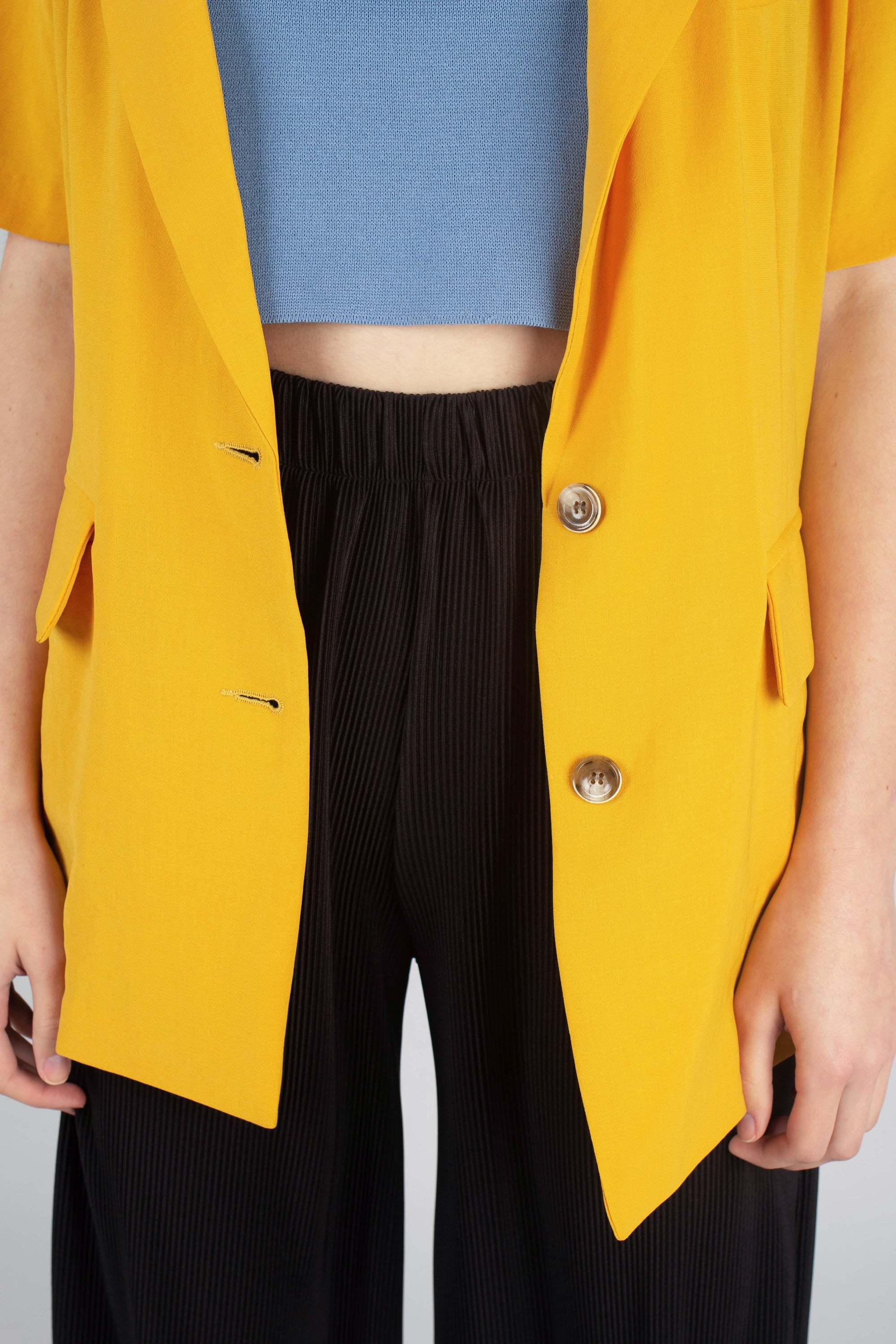 Bright yellow flap pocket oversized jacket_11
