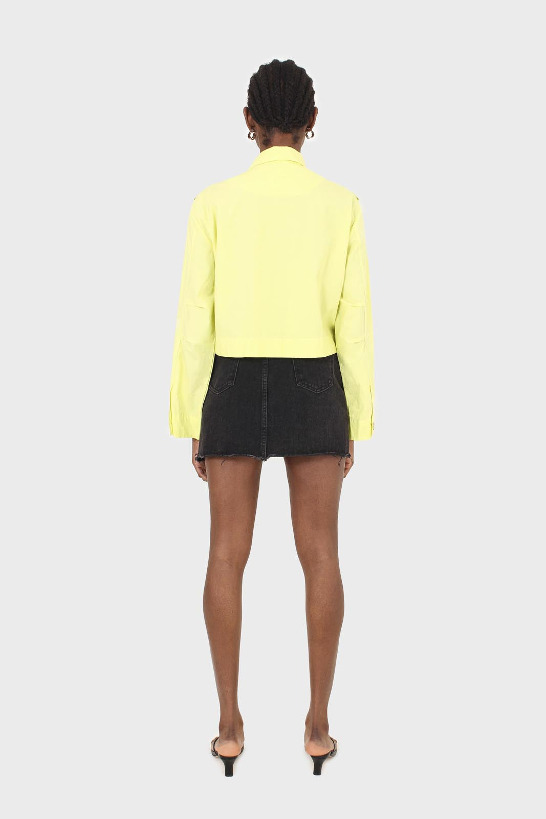 Neon yellow patch pocket cropped jacket_4
