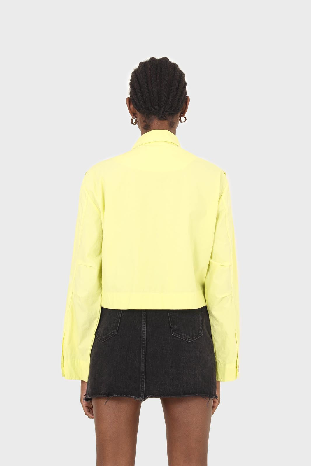 Neon yellow patch pocket cropped jacket_2