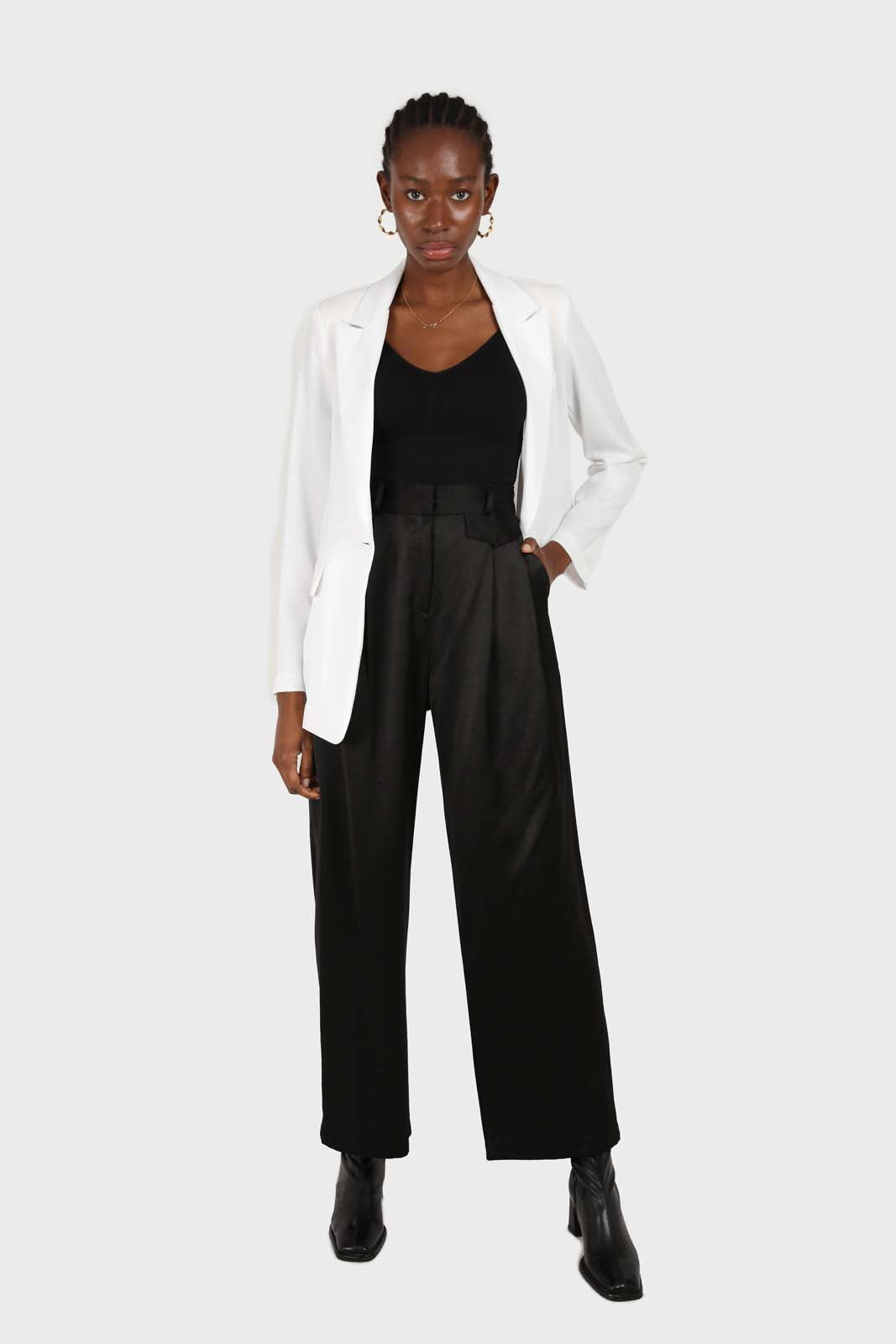 Ivory single breasted oversized linen blazer_2