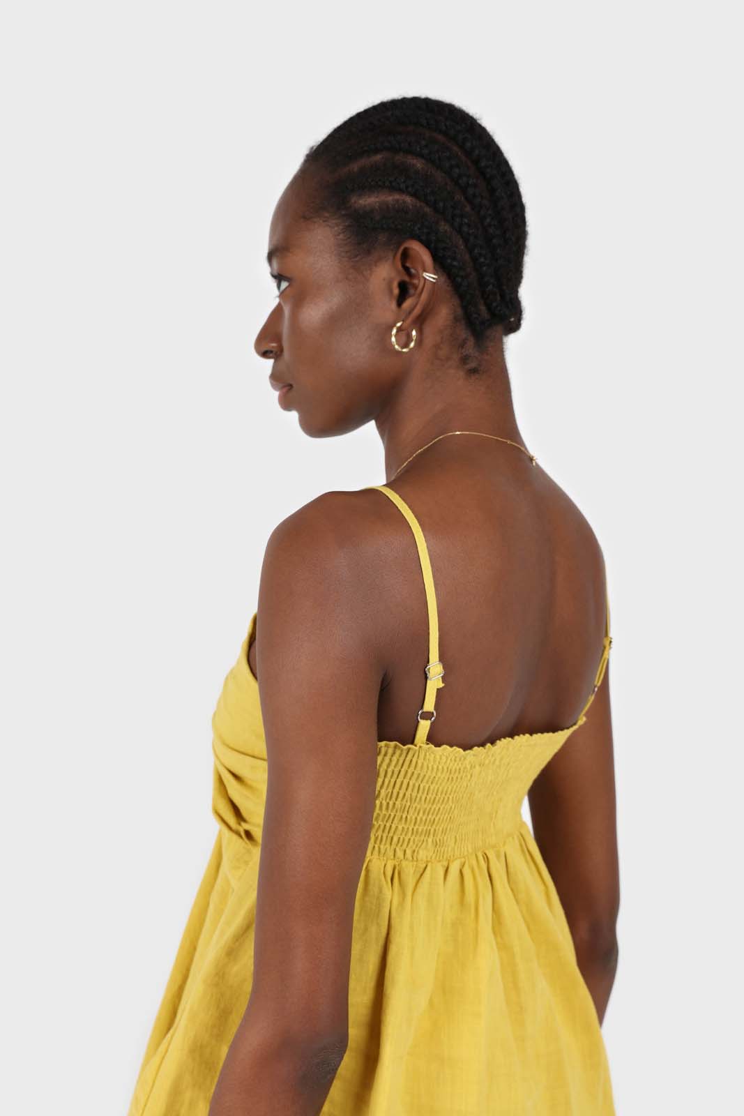 Mustard pull string thin strap tank_4