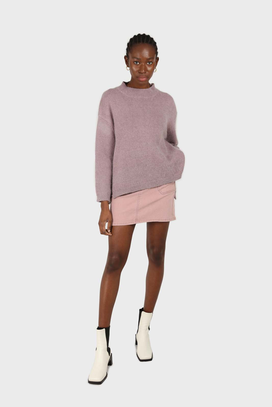 Pink patch pocket mini skirt_2