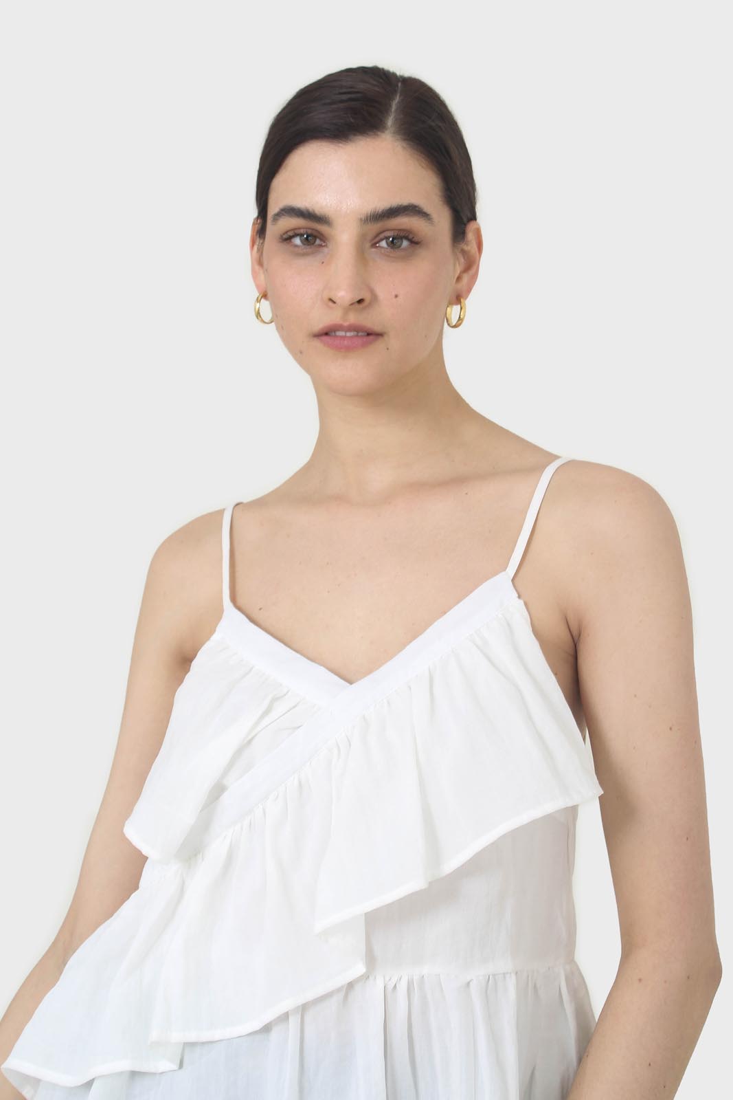 White ruffle thin strap tank_2