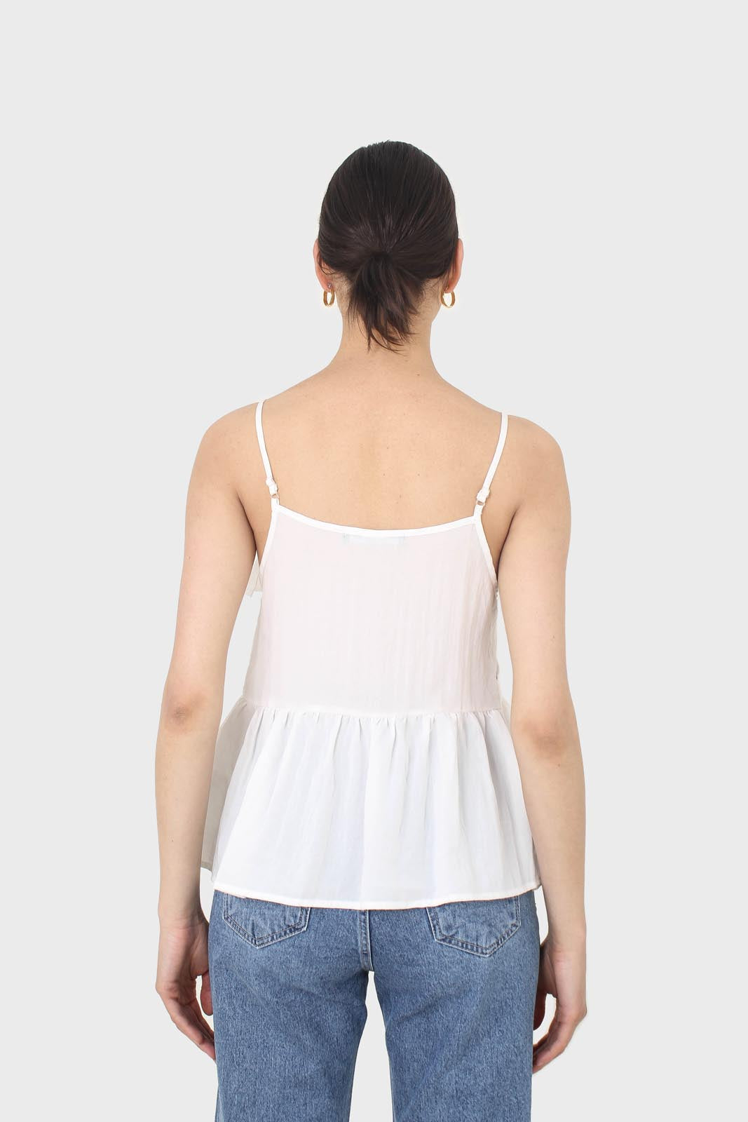 White ruffle thin strap tank_6
