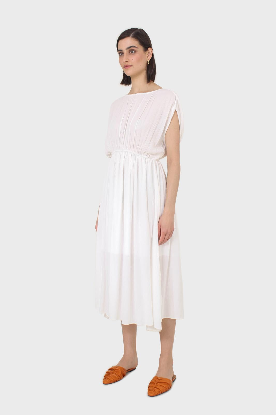 Ivory shirring sleeveless maxi dress_5