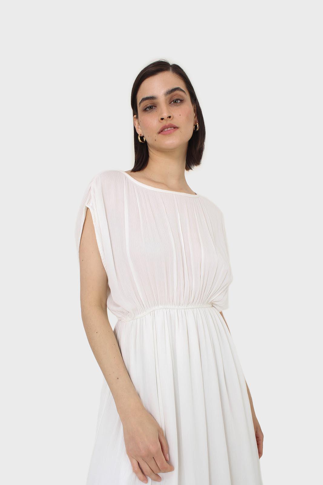 Ivory shirring sleeveless maxi dress_3