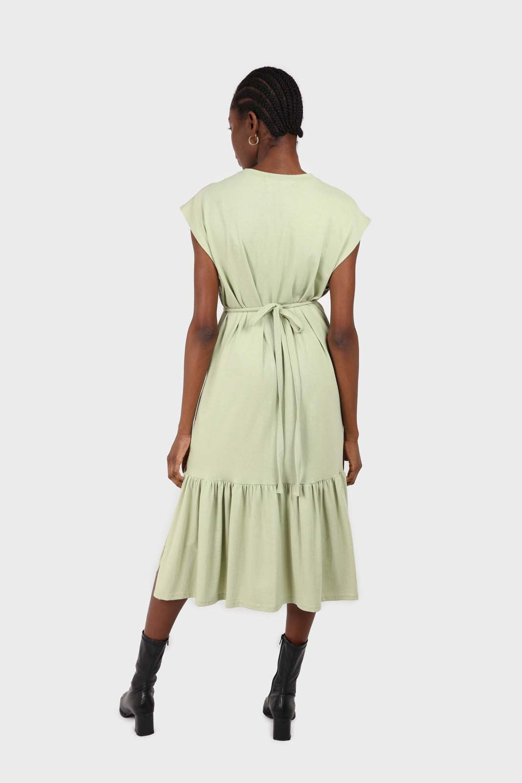 Mint large ruffle hem belted dress_2