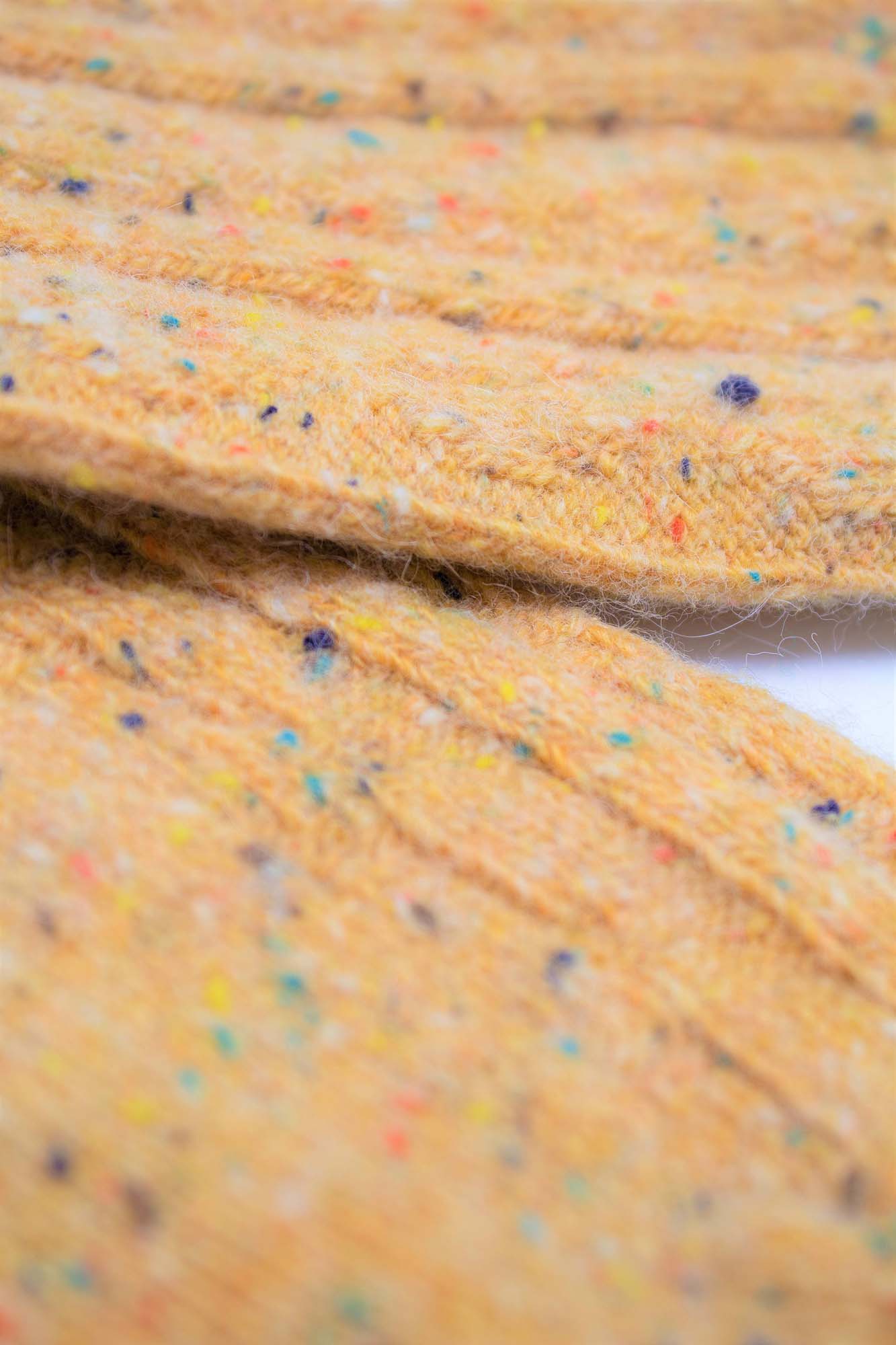 Yellow rainbow fleck thick socks_2