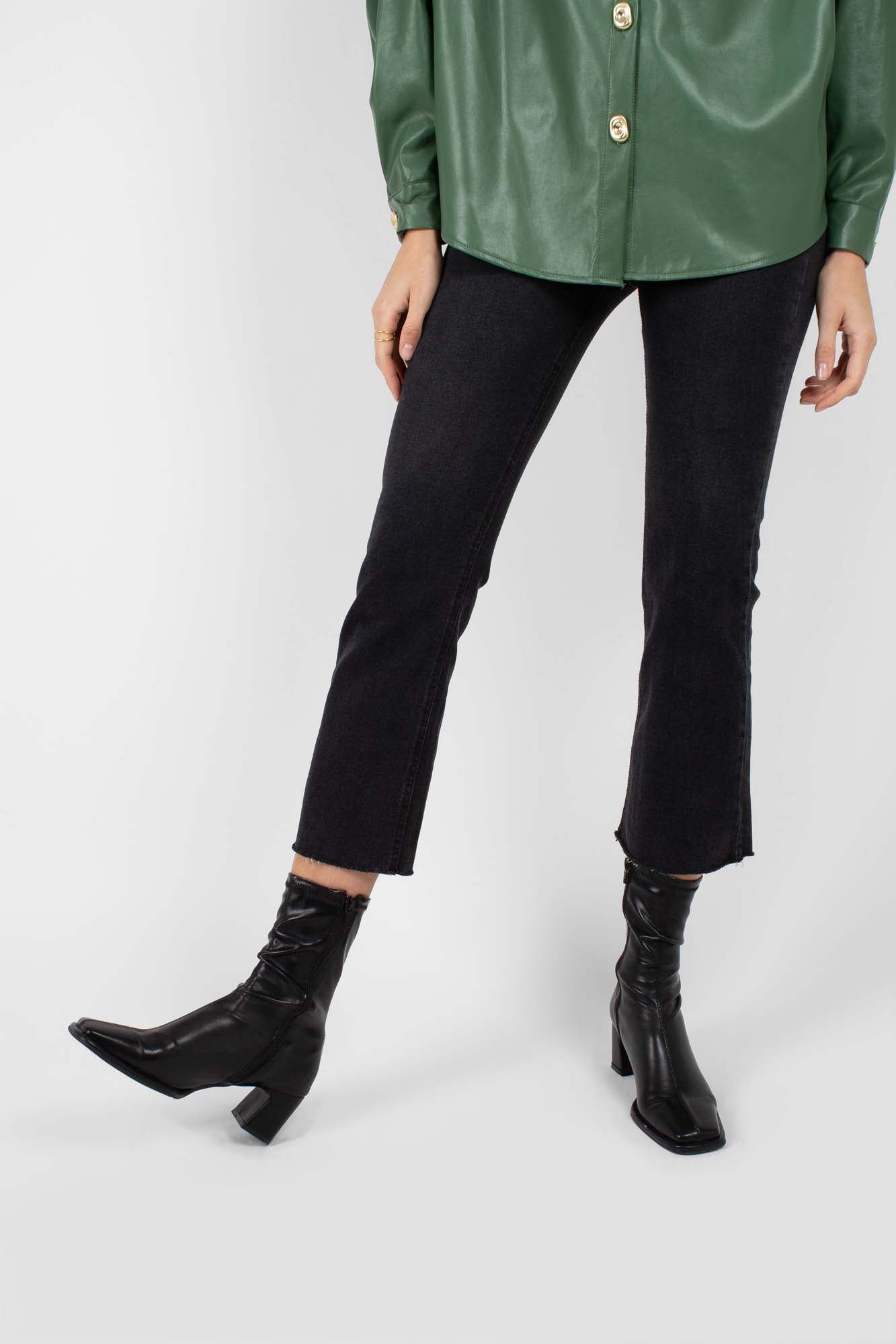 Washed black boot cut jeans - 3262_10