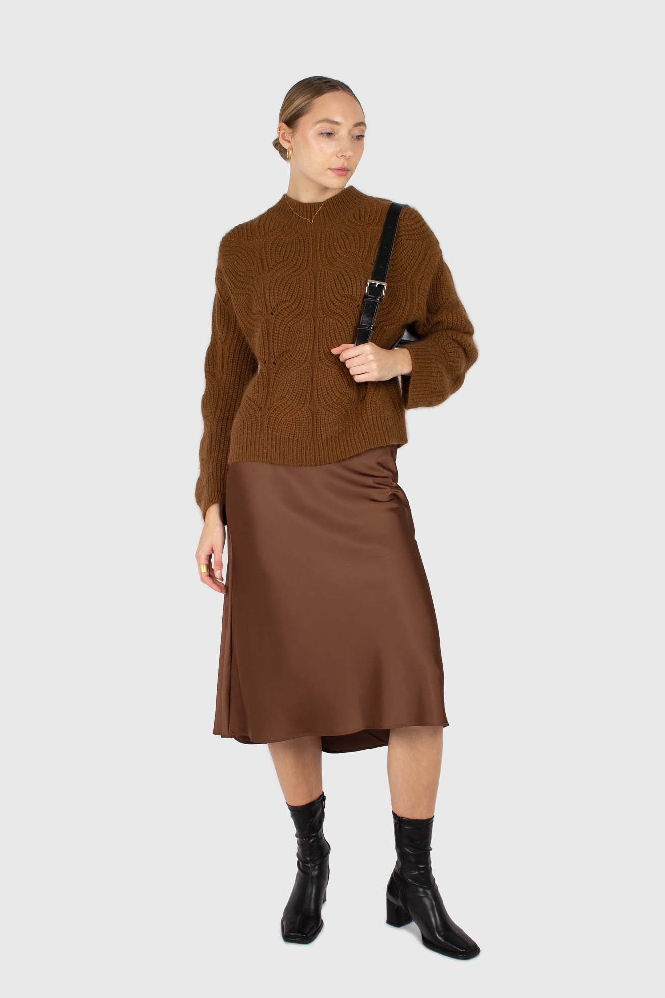 Brown large cable angora jumper_2