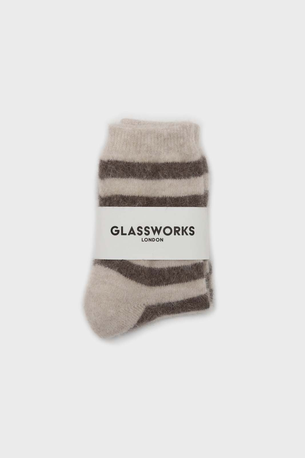 Oatmeal and brown striped angora socks_2
