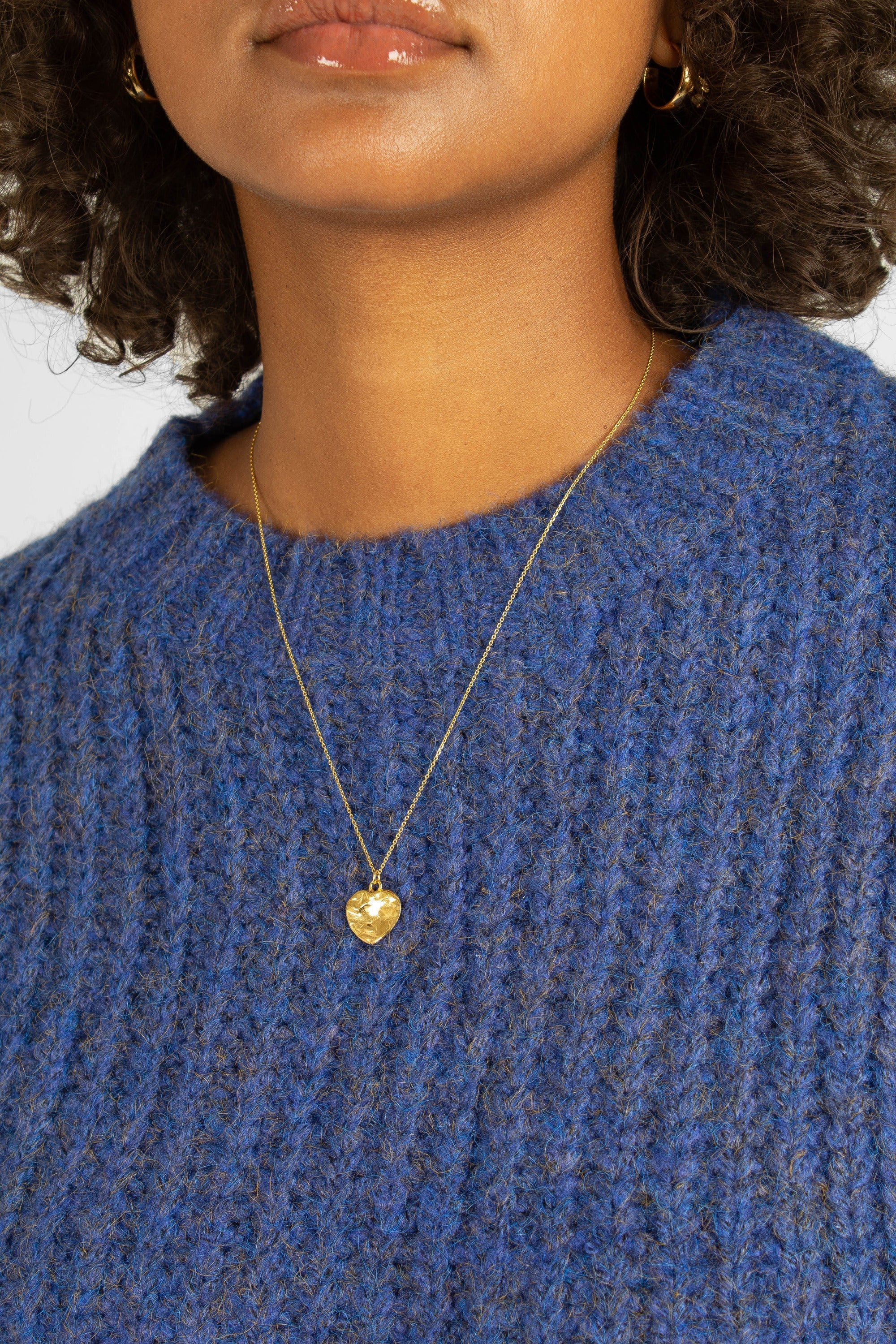 Blue flecked chunky knit cropped jumper_4