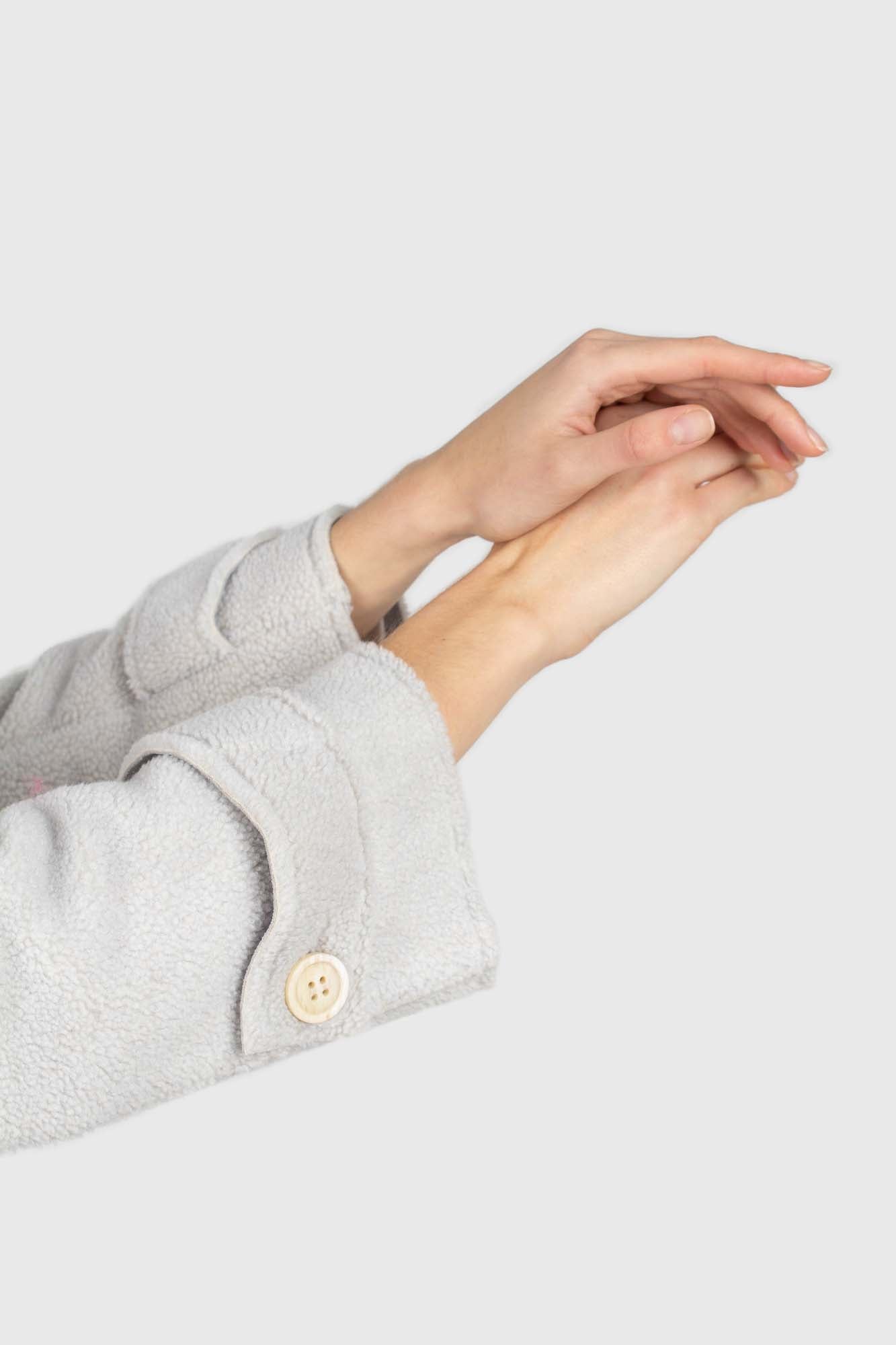 Light blue vegan mustang belted long coat_7