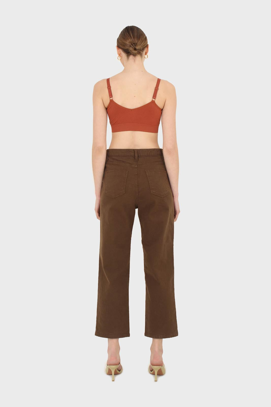 Brown soft touch mom jeans - 200_7