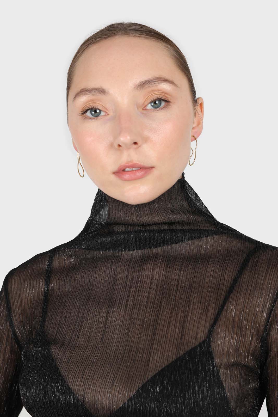 Black metallic sheer turtleneck top_6