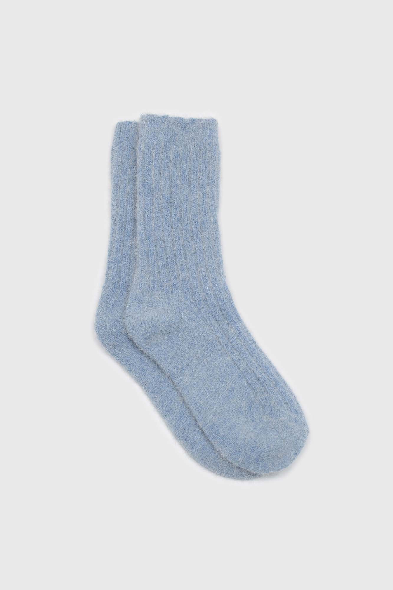Sky blue large ribbed angora socks_1