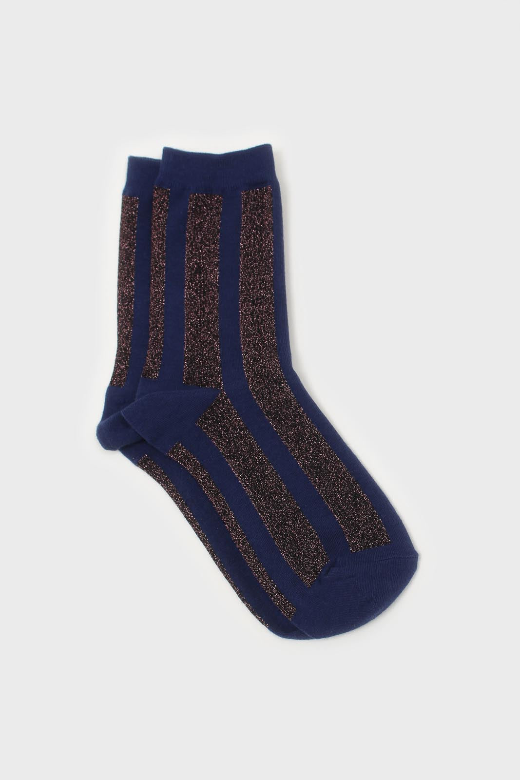 Glitter vertical striped socks - Set of 3