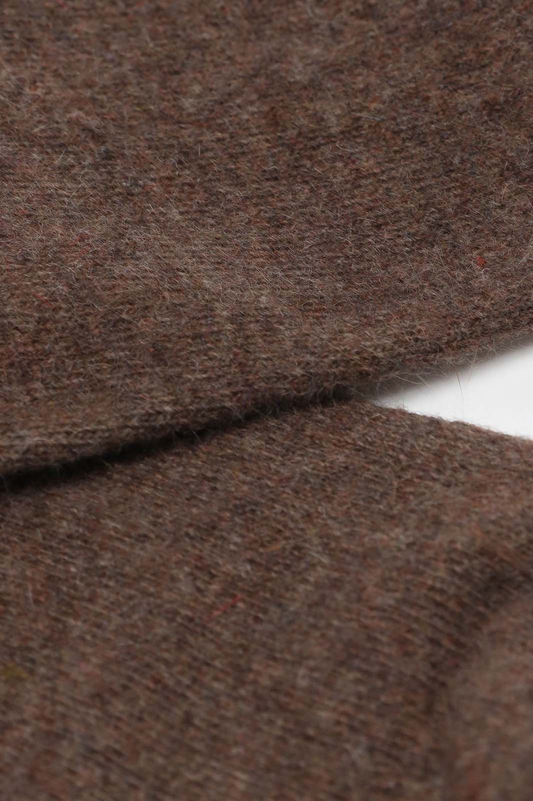 Brown smooth wool long socks_2