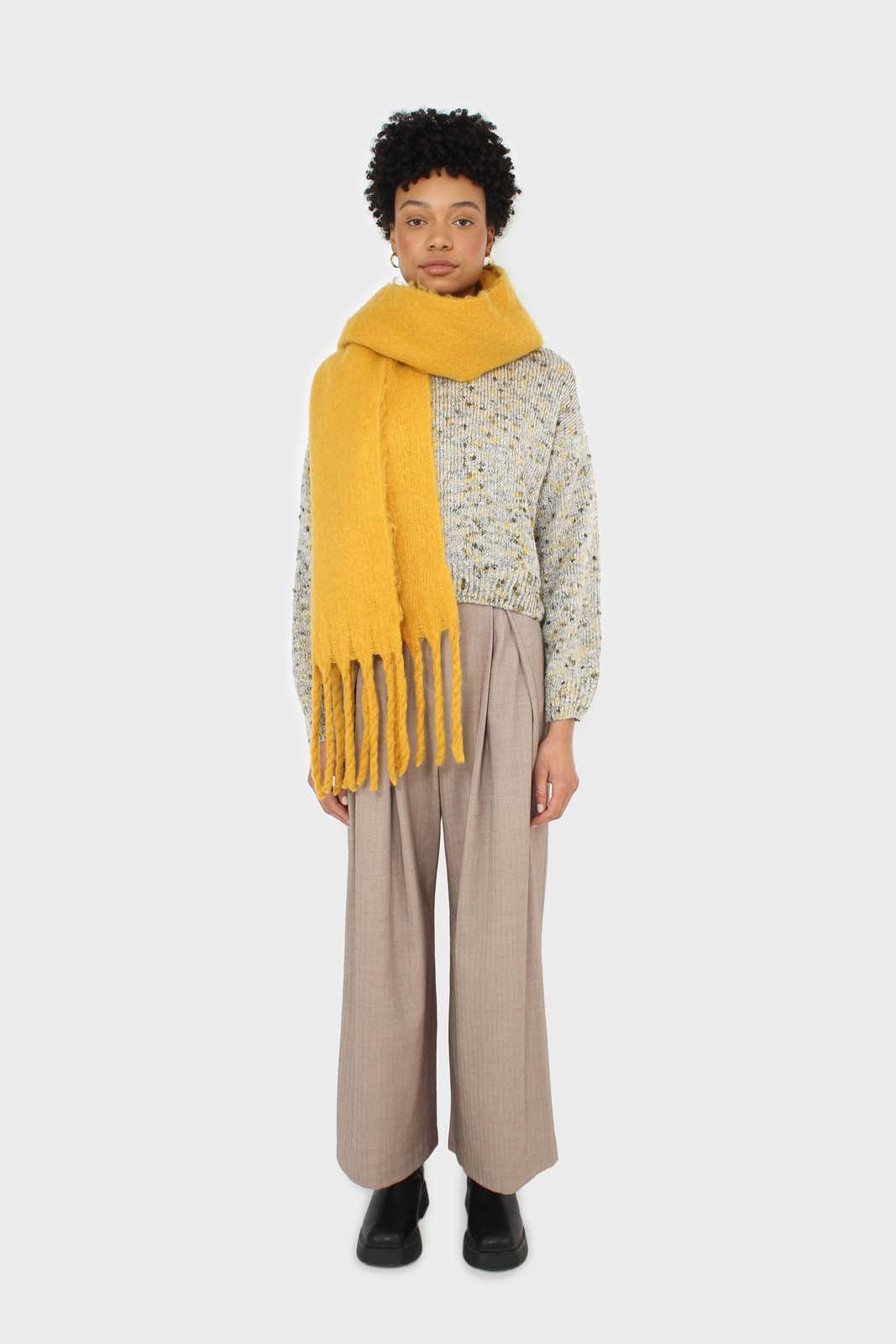 Beige herringbone smart tailored trousers_3