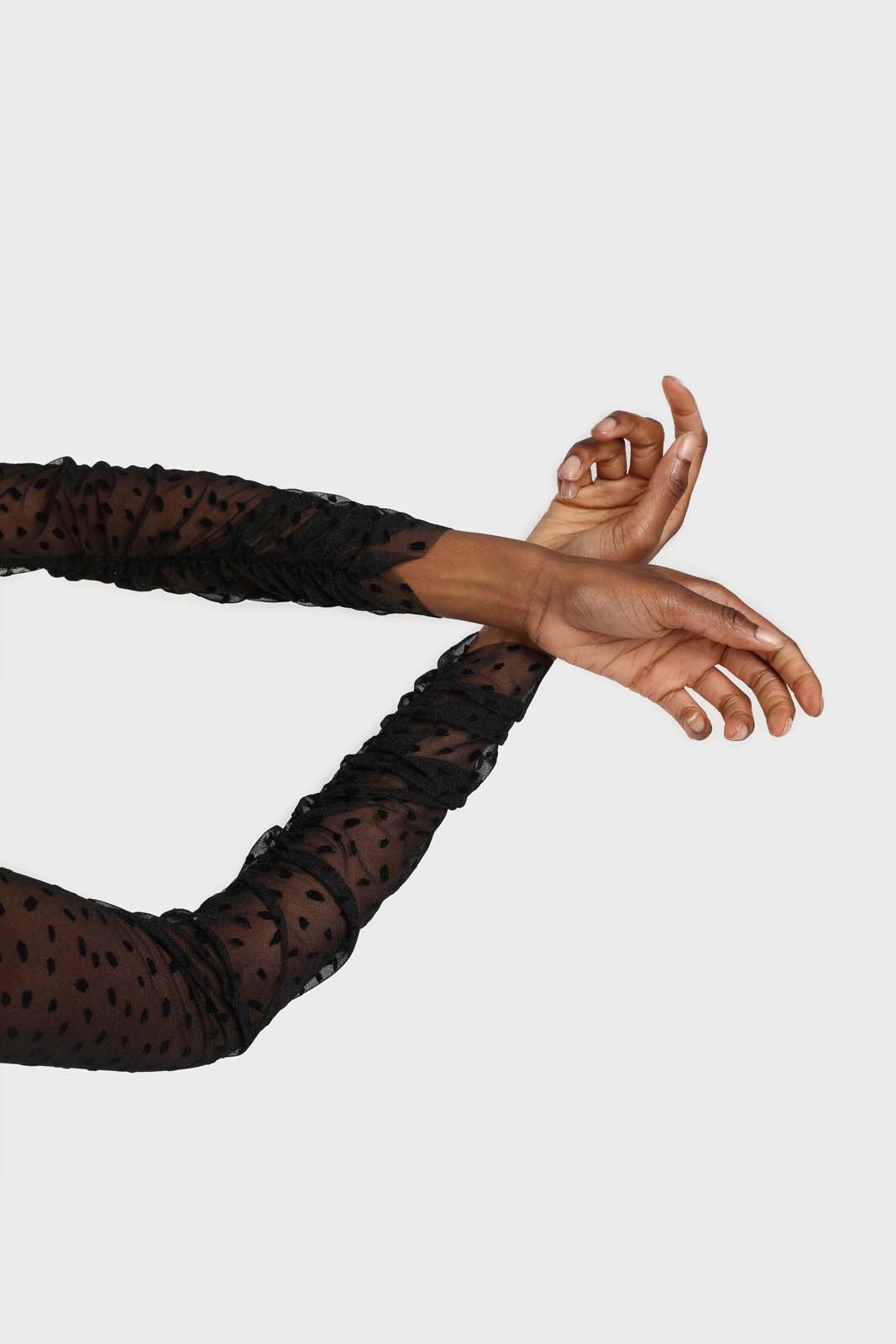 All black flecked sheer long sleeved top_3