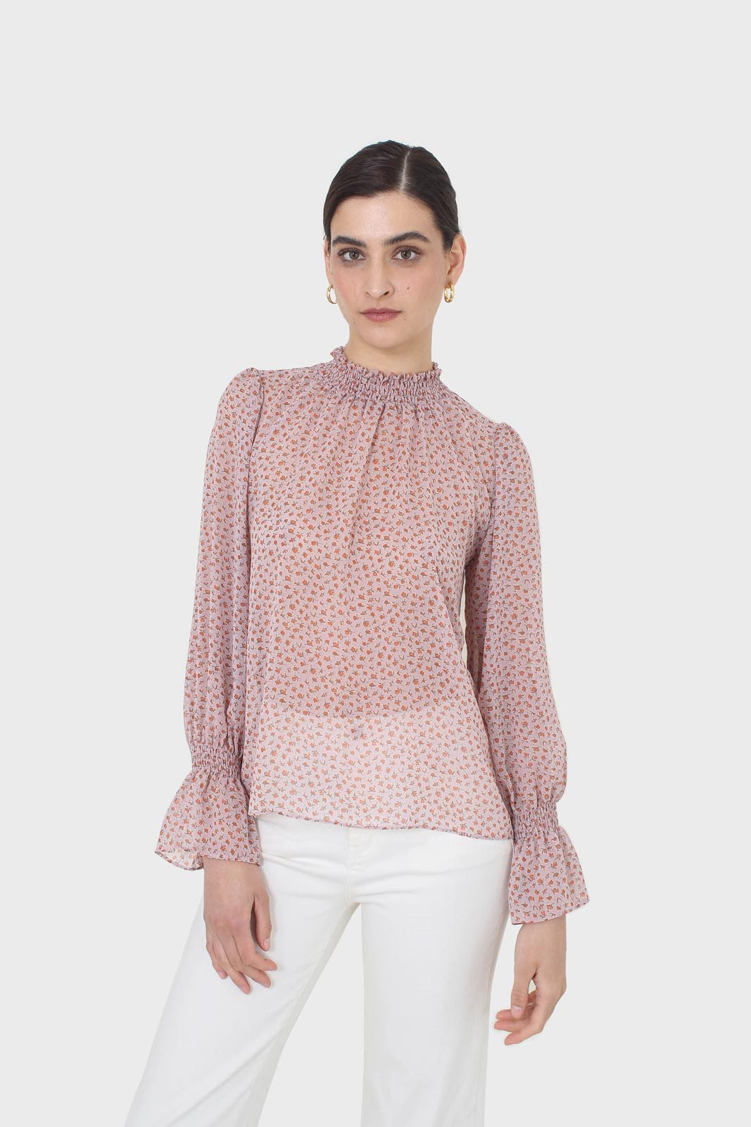 Lilac floral high neck long sleeved top_6