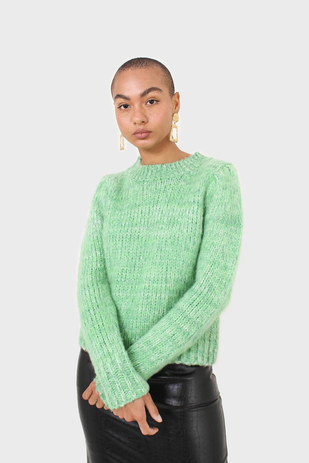 Bright green alpaca fuzzy jumper_1
