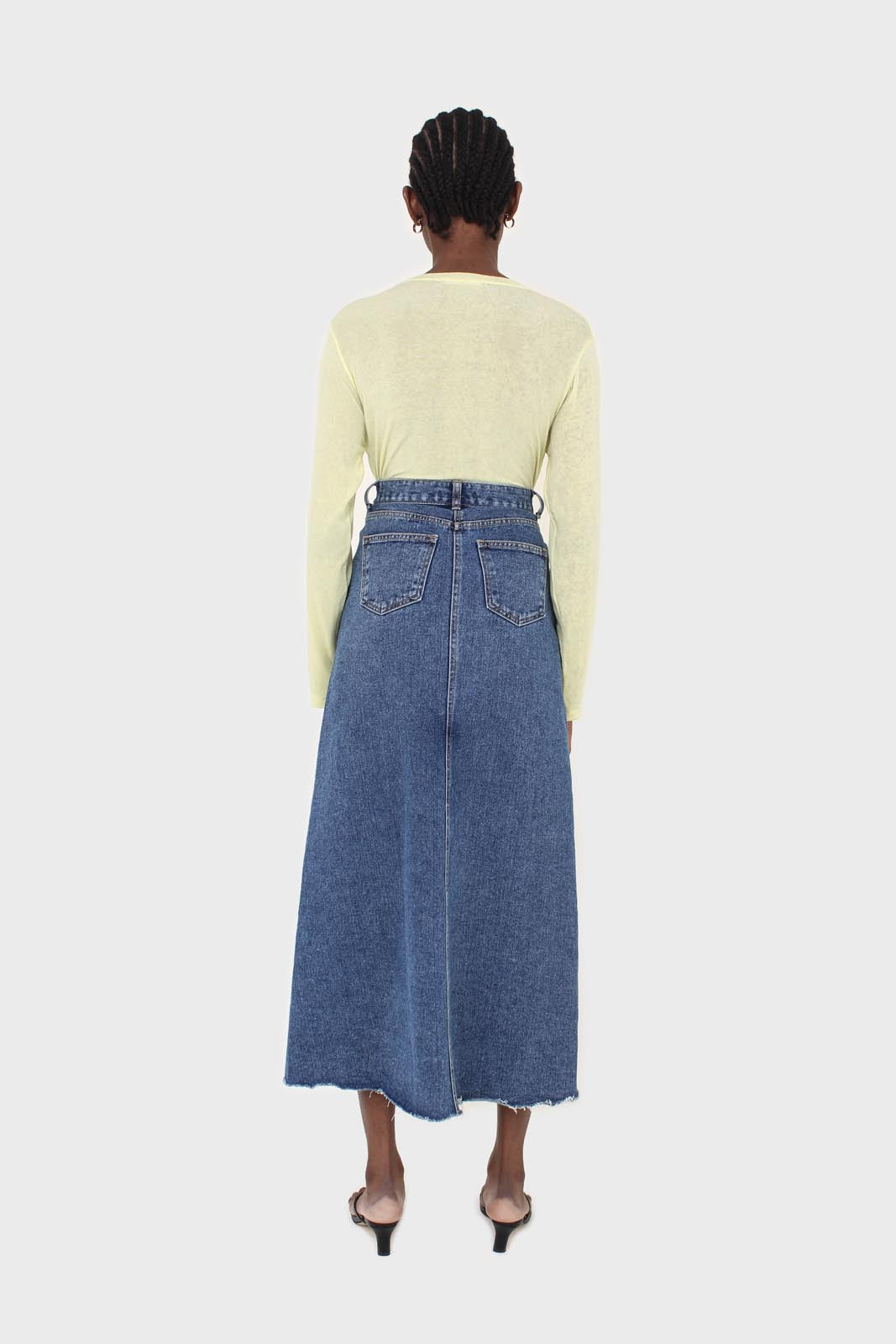 Pale yellow long sleeve jersey top_5