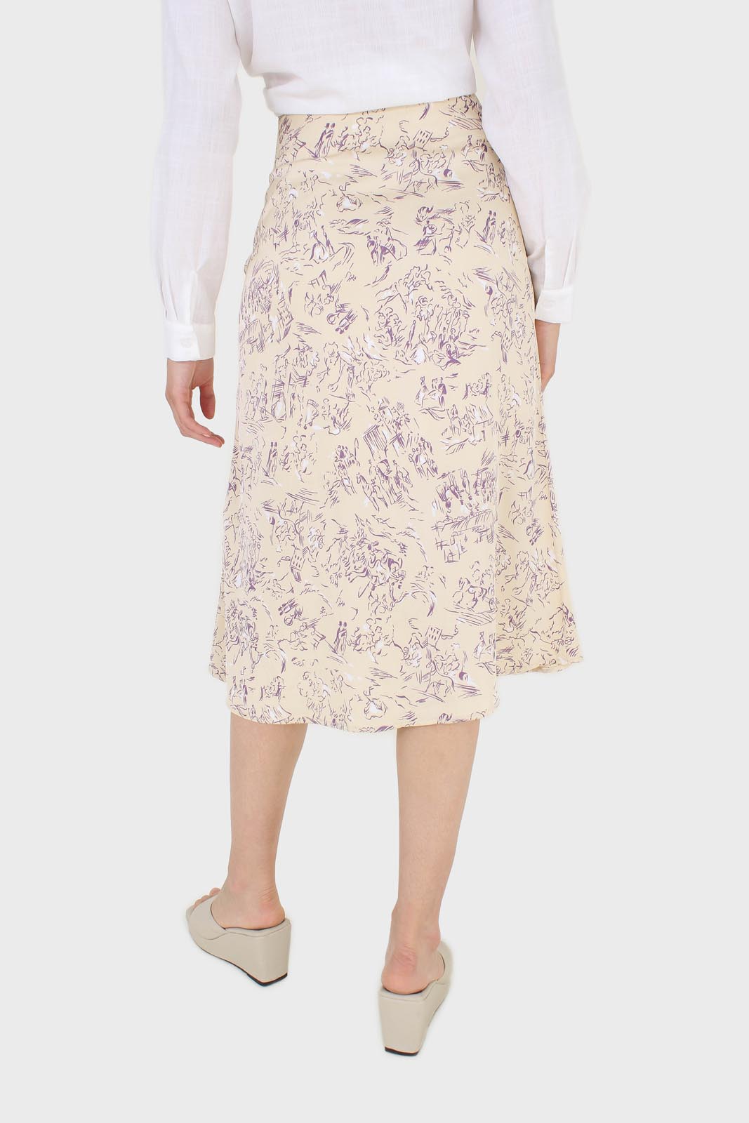 Ivory and lilac floral print midi skirt_2