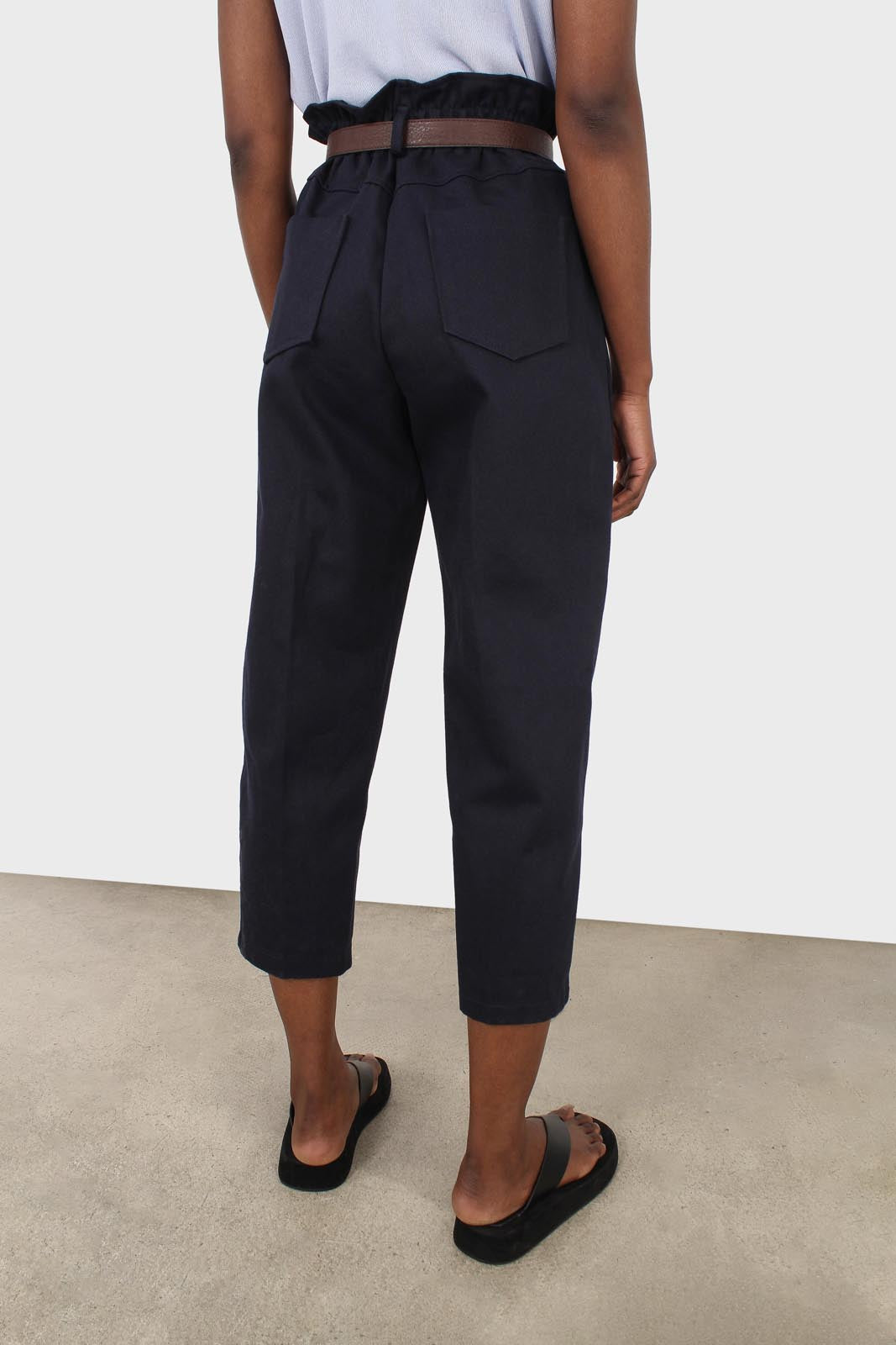 Navy boy fit belted trousers_2