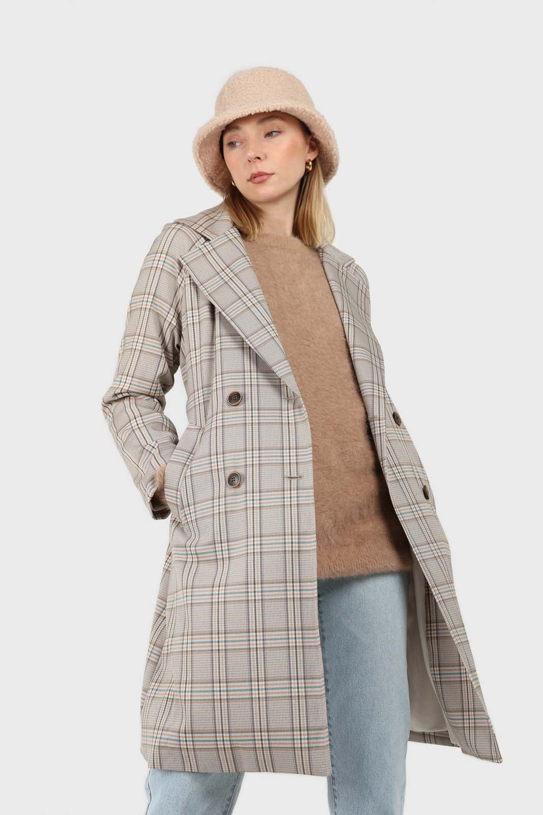 Beige furry angora slit sleeve jumper_6