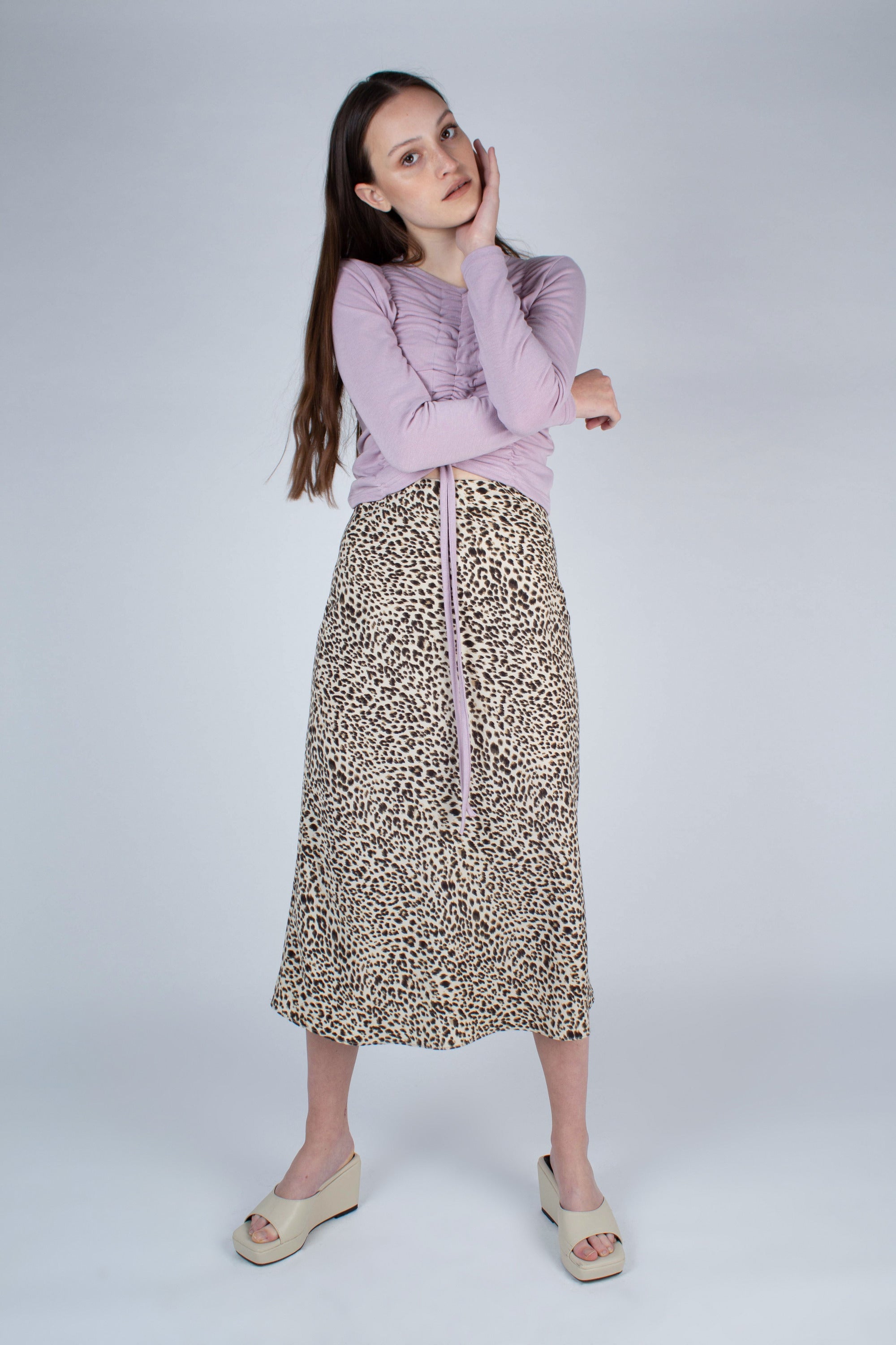 Lilac pull front long sleeve jersey top_13