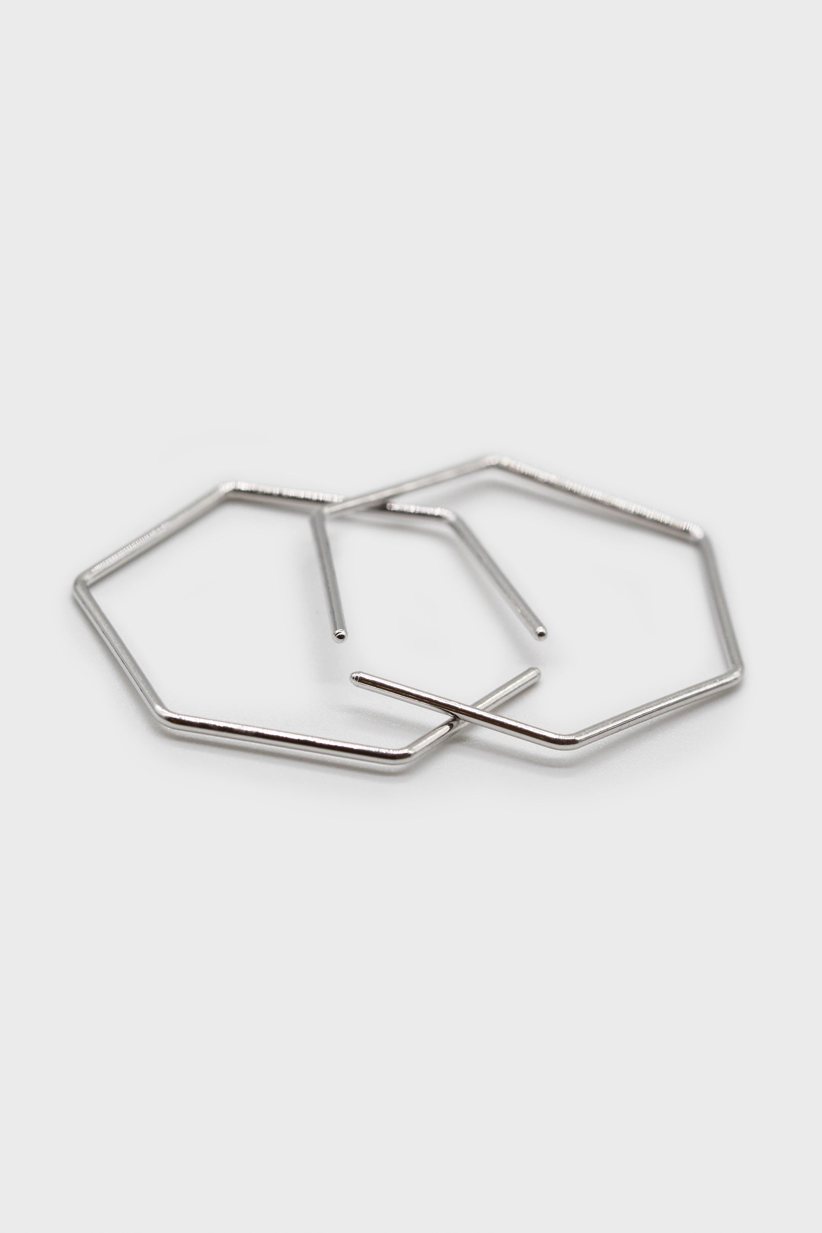 Silver large hexagon earrings_1