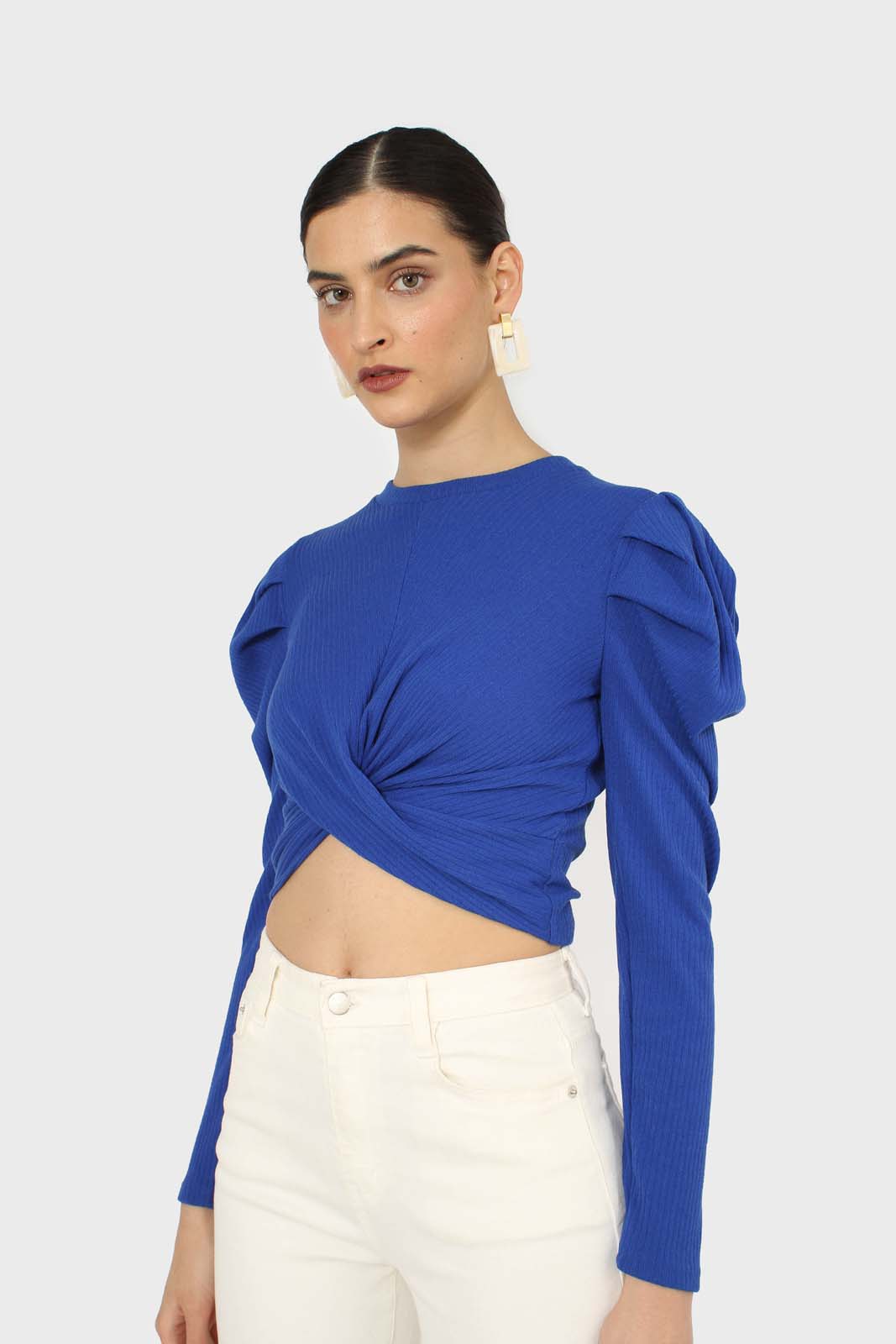 Cobalt twist front long sleeved top_1