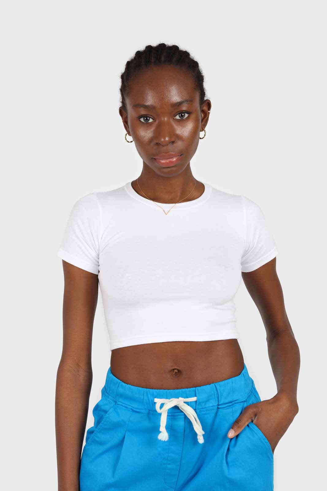 White peek back short sleeve tee_2